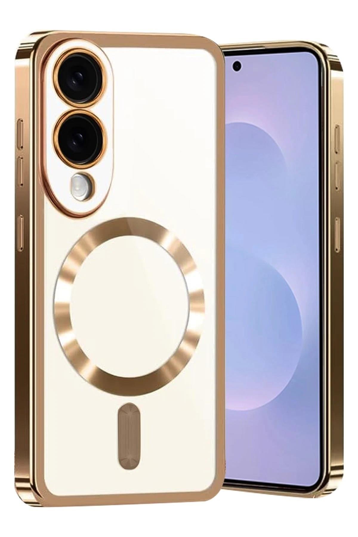 Mey İthalat®  Samsung Galaxy S25 Edge Kross Magneticsafe Kapak - Çöl Titanyum