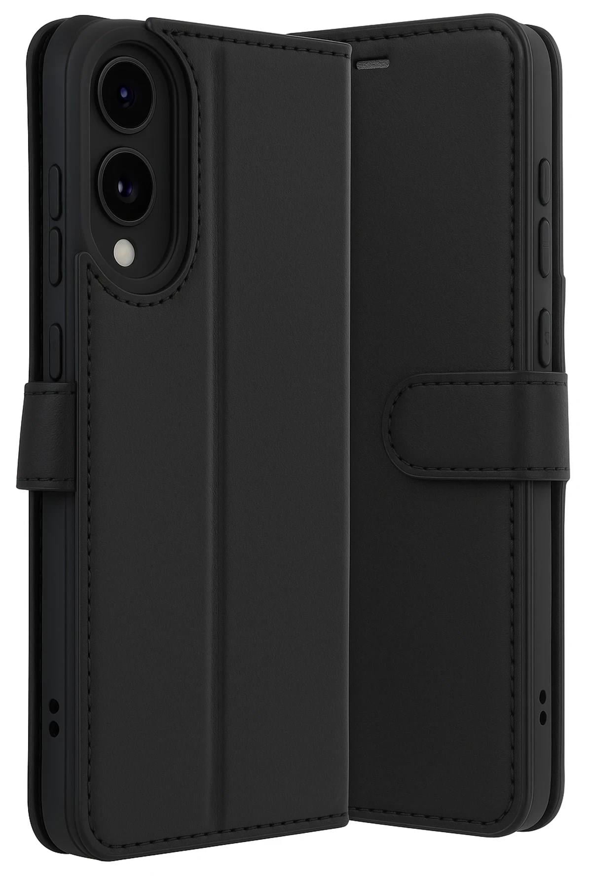 Mey İthalat®  Samsung Galaxy S25 Edge Trend S Plus Kapaklı Kılıf - Siyah