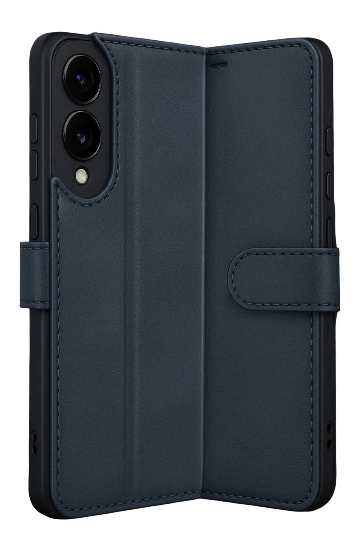 Mey İthalat®  Samsung Galaxy S25 Edge Trend S Plus Kapaklı Kılıf - Lacivert
