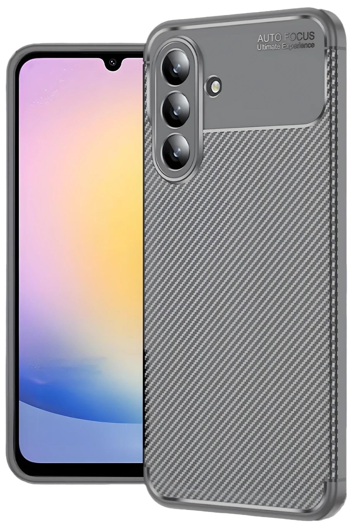 Mey İthalat®  Samsung Galaxy S25 FE Auto Focus Karbon Kapak - Gri