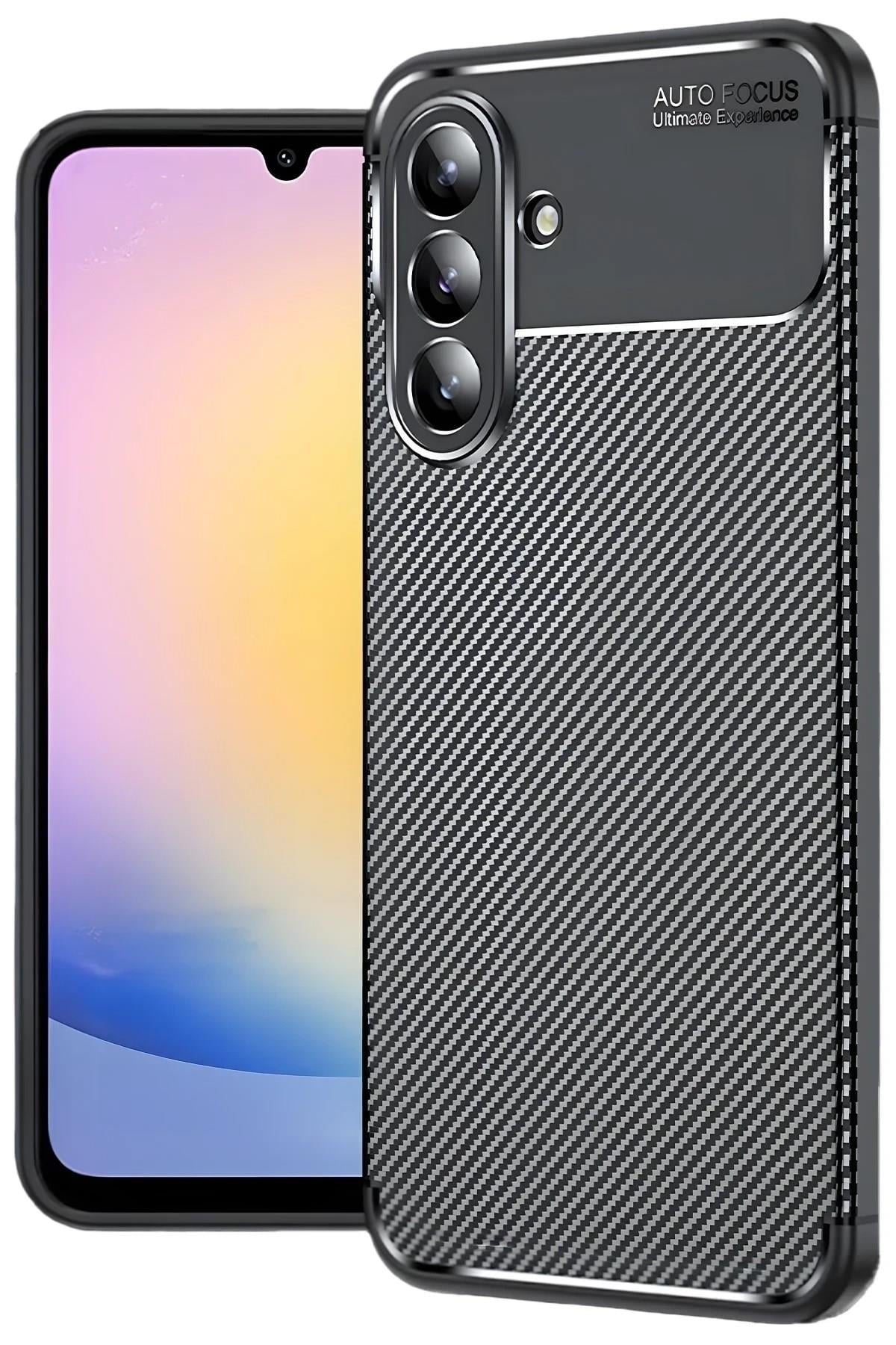 Mey İthalat®  Samsung Galaxy S25 FE Auto Focus Karbon Kapak - Siyah