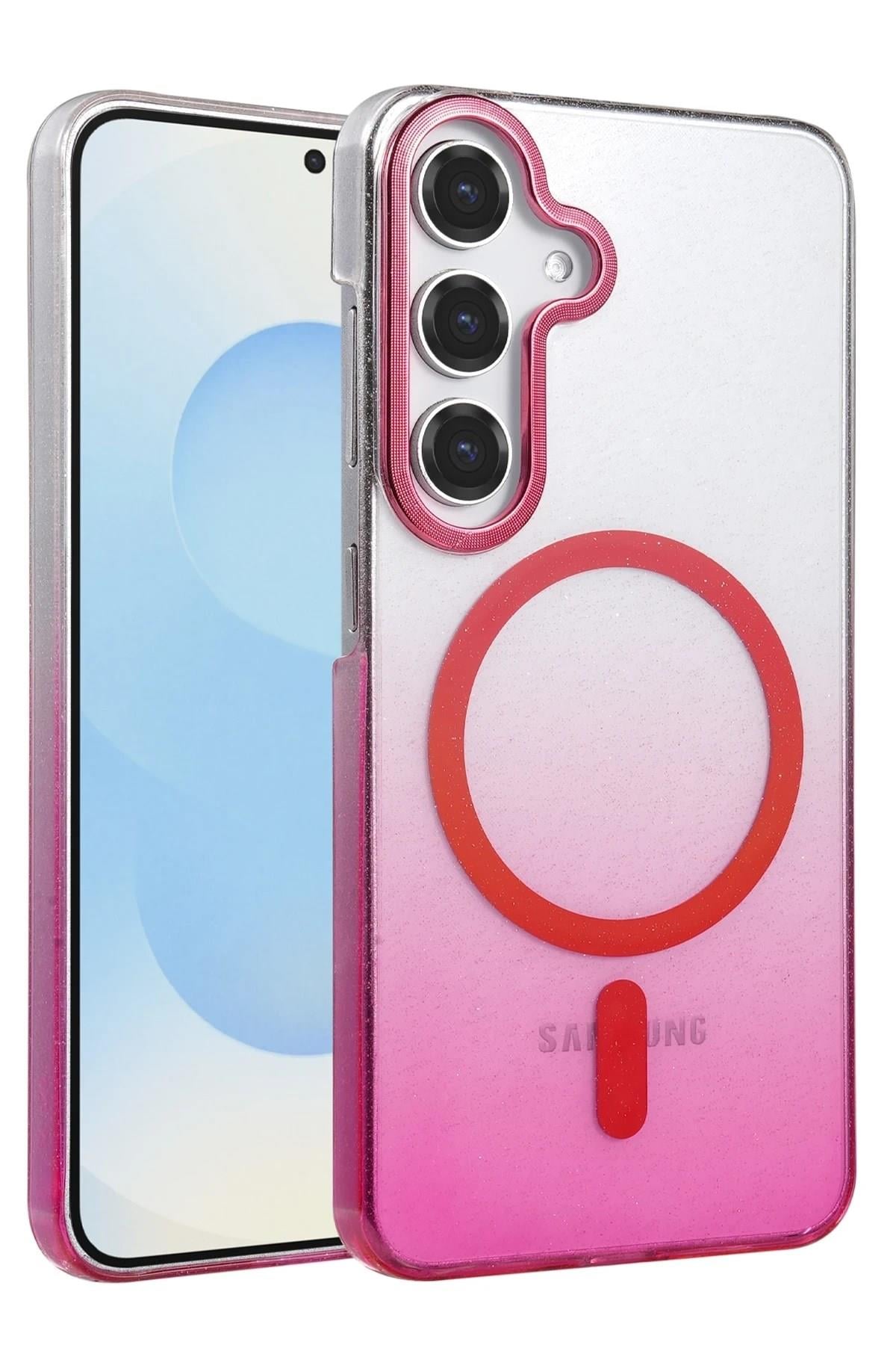 Mey İthalat®  Samsung Galaxy S25 Glossy Magsafe Kapak - Pembe