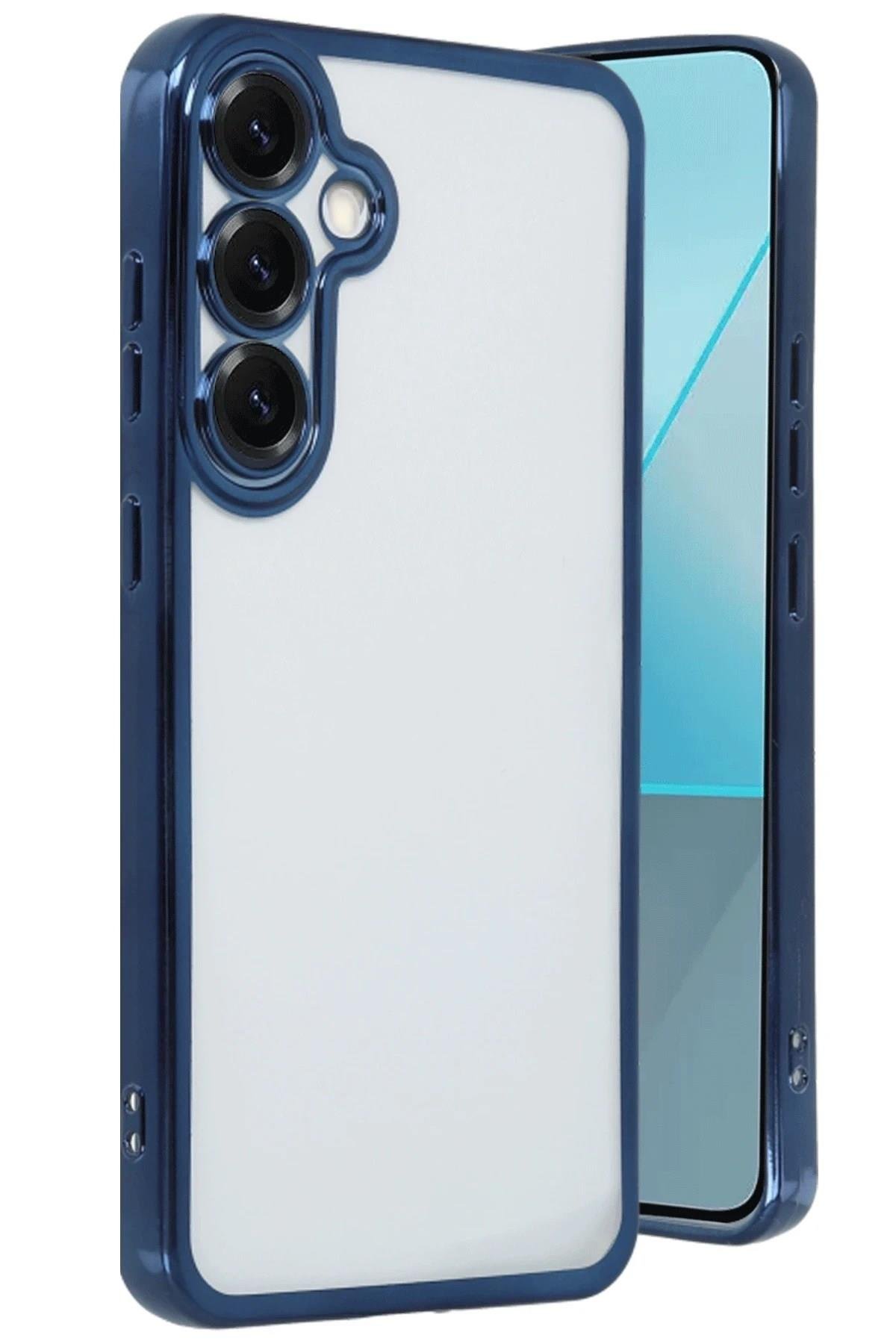 Mey İthalat®  Samsung Galaxy S25 Plus Kılıf  Lensli Silikon - Lacivert