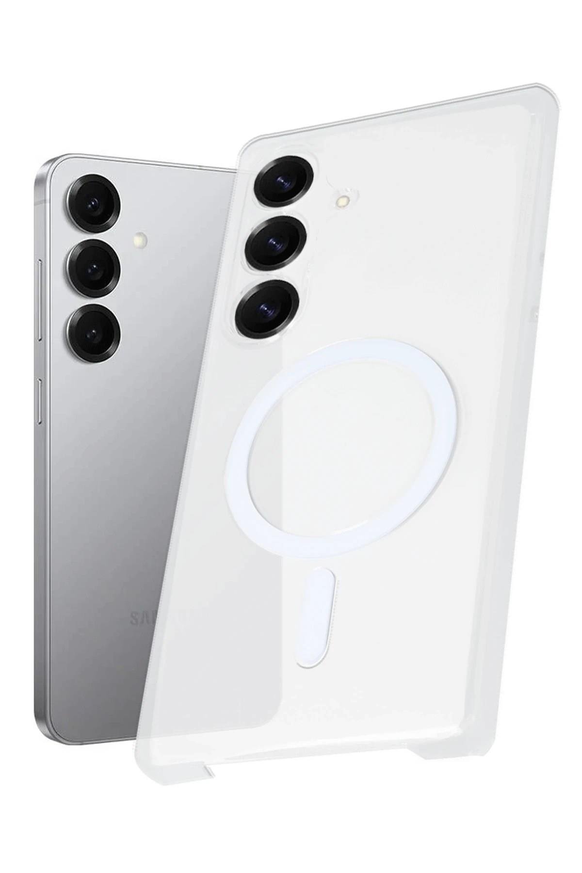 Mey İthalat®  Samsung Galaxy S25 Plus Kılıf PC Zara Magsafe Şeffaf Kılıf - Şeffaf