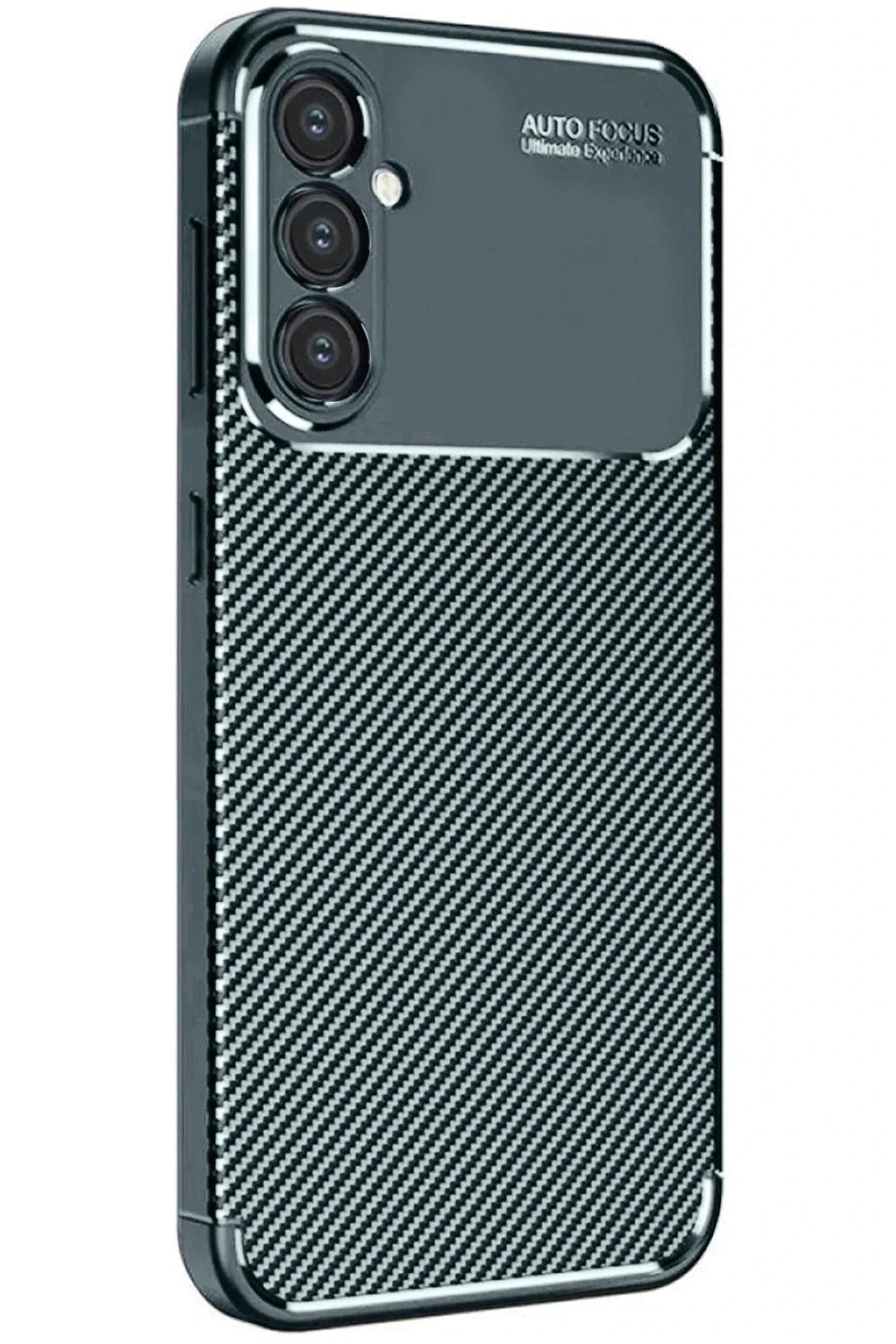 Mey İthalat®  Samsung Galaxy S25 Plus Kılıf Auto Focus Karbon Kapak - Koyu Yeşil