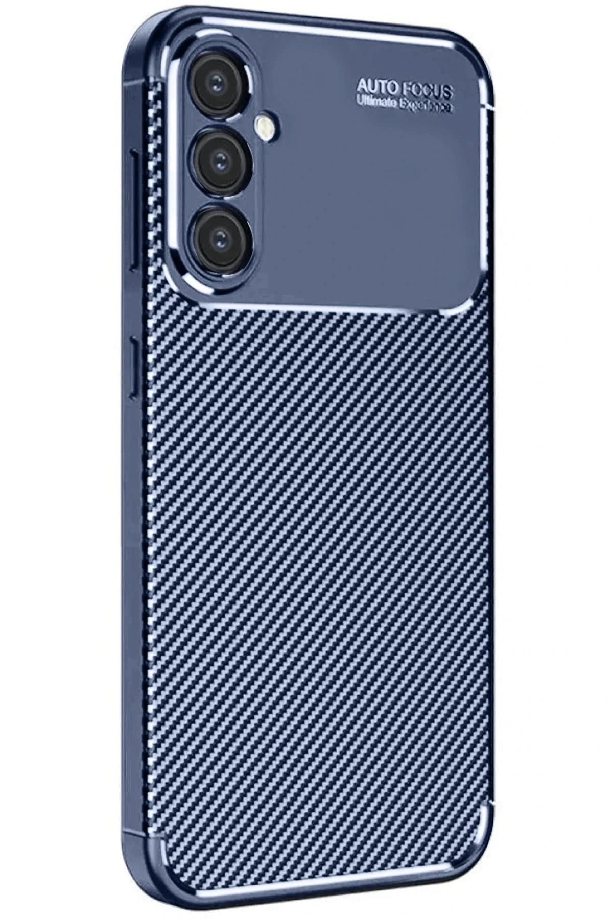 Mey İthalat®  Samsung Galaxy S25 Plus Kılıf Auto Focus Karbon Kapak - Lacivert