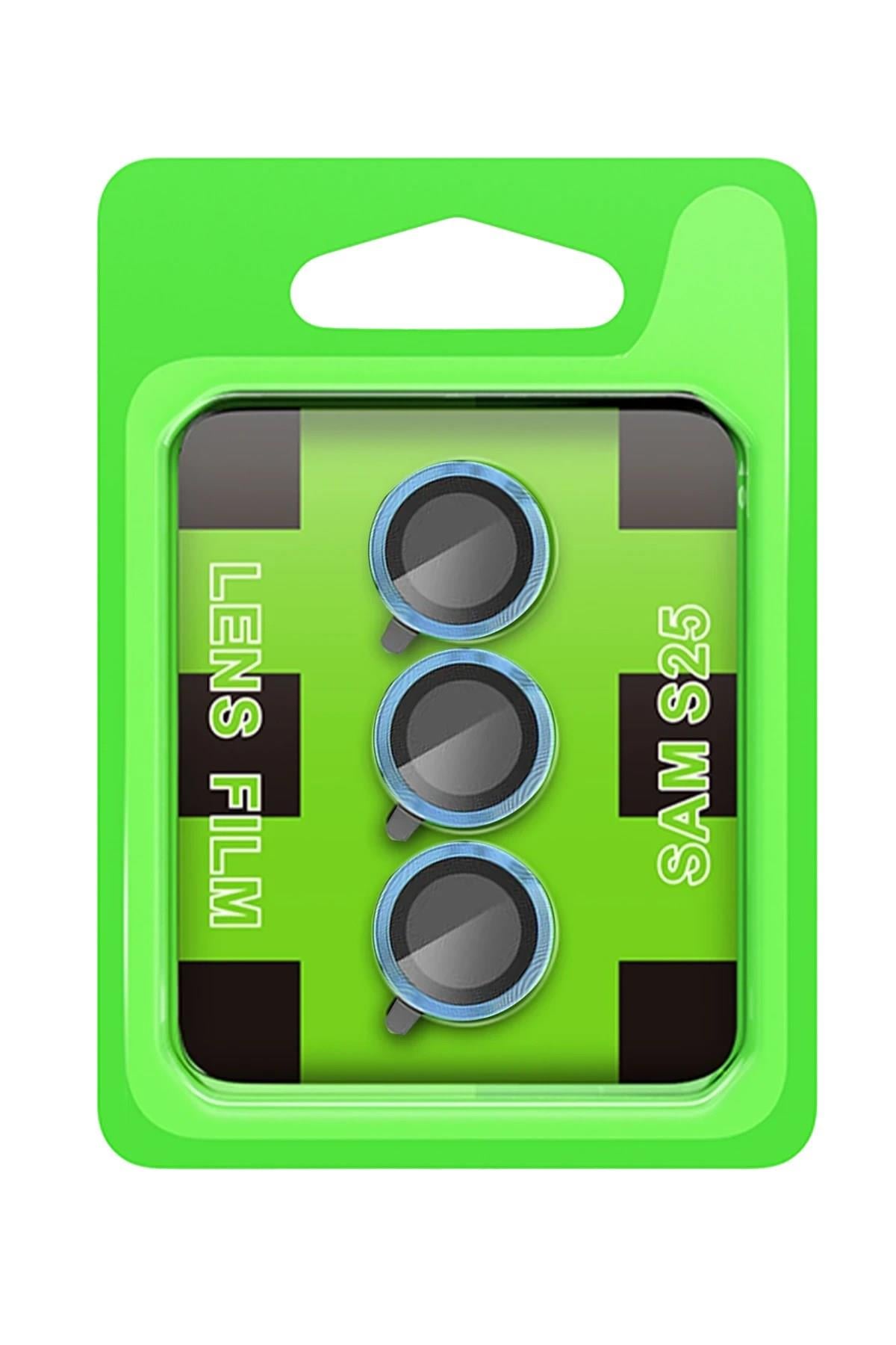 Mey İthalat®  Samsung Galaxy S25 Plus Raze Metal Kamera Lens - Mavi