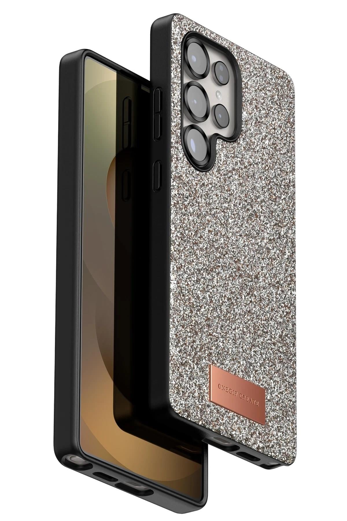Mey İthalat®  Samsung Galaxy S25 Ultra Bright Simli Kapak - Gold