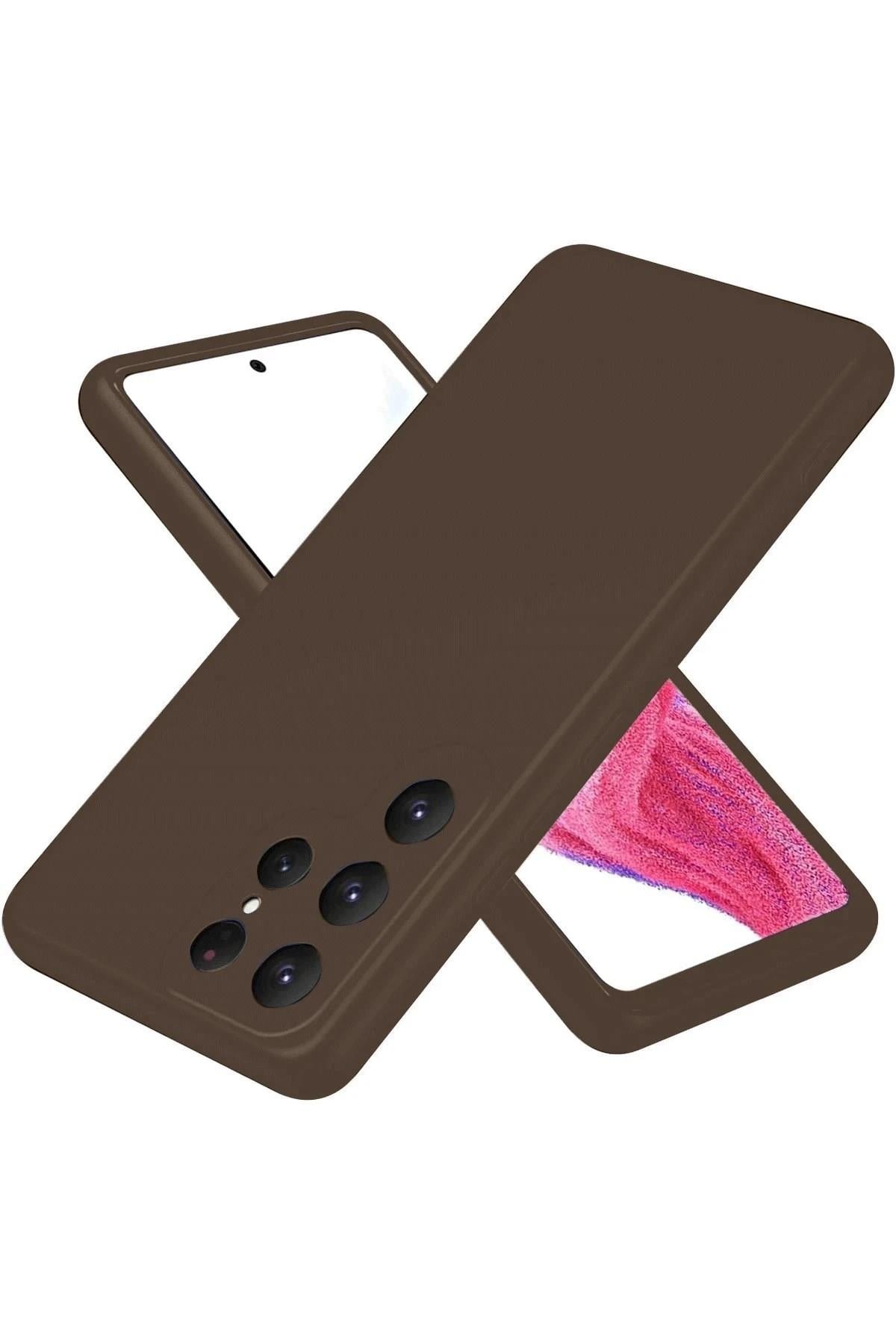 Mey İthalat®  Samsung Galaxy S25 Ultra Kılıf First Silikon - Kahverengi