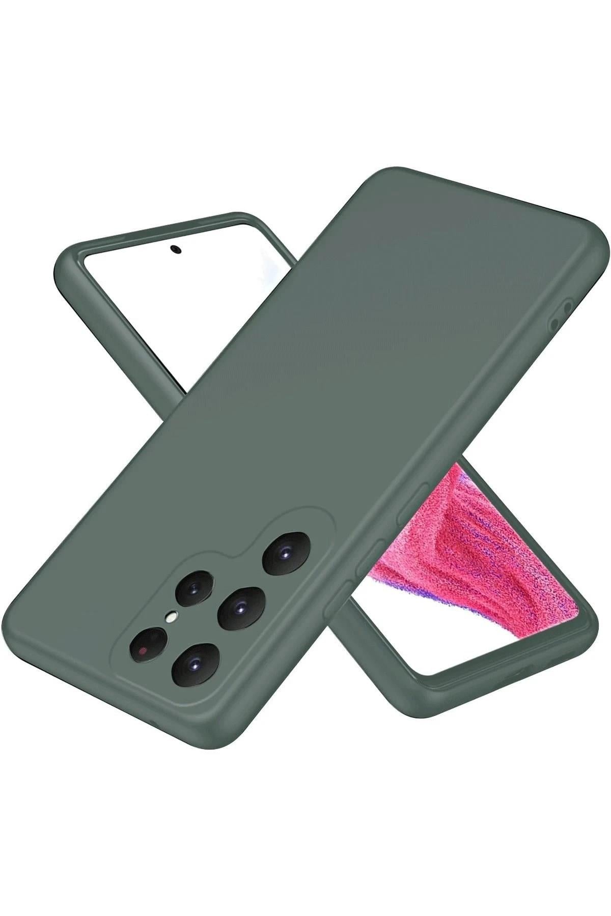 Mey İthalat®  Samsung Galaxy S25 Ultra Kılıf First Silikon - Koyu Yeşil