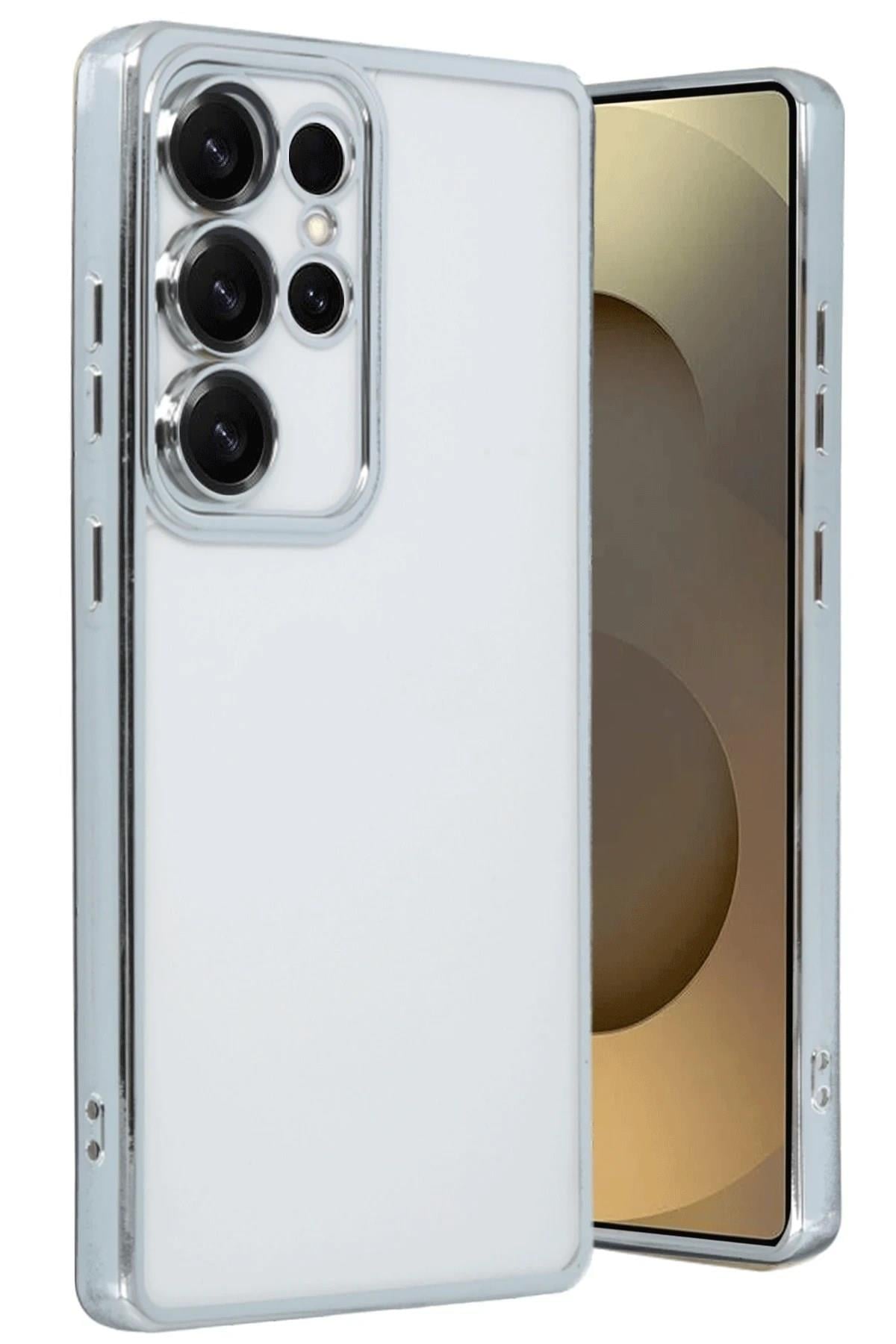 Mey İthalat®  Samsung Galaxy S25 Ultra Kılıf  Lensli Silikon - Gümüş