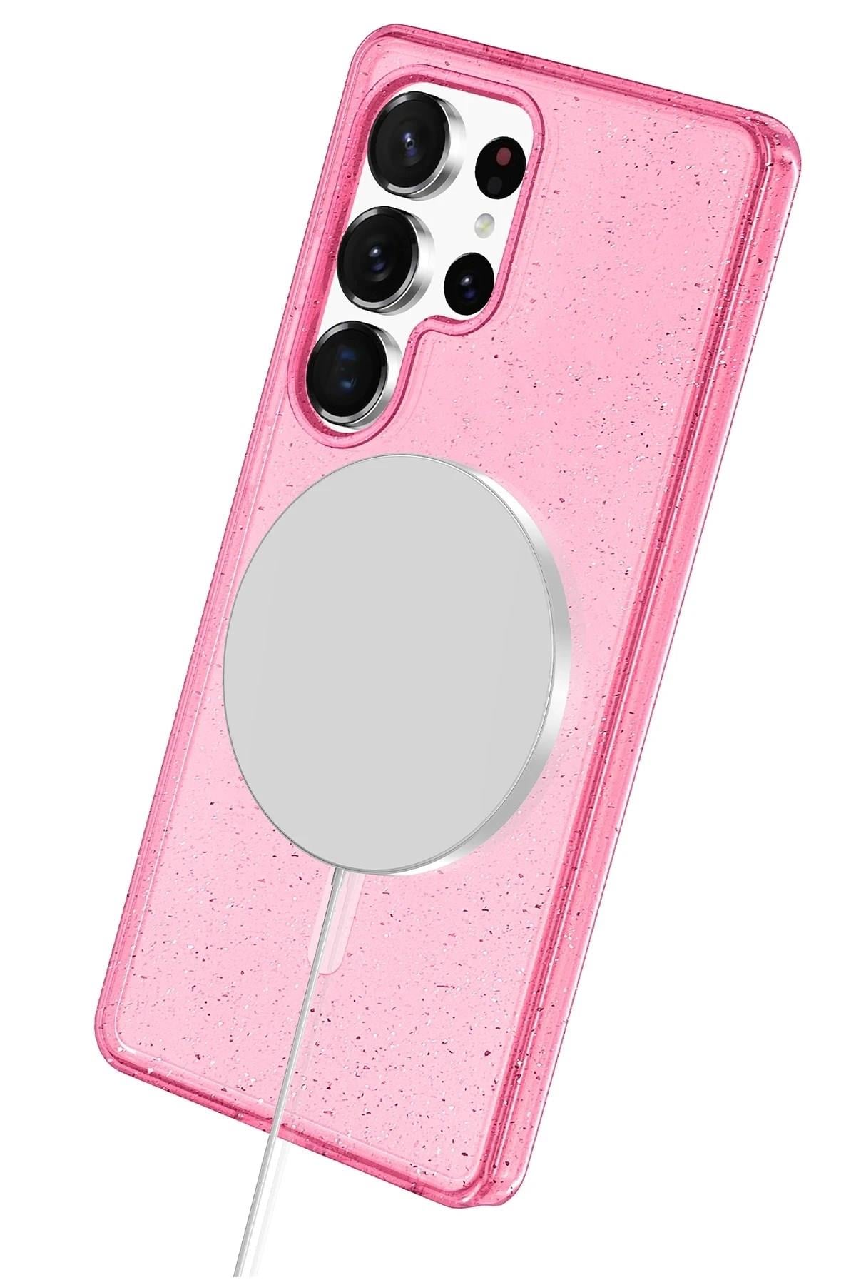 Mey İthalat®  Samsung Galaxy S25 Ultra Star Magsafe Kapak - Pembe