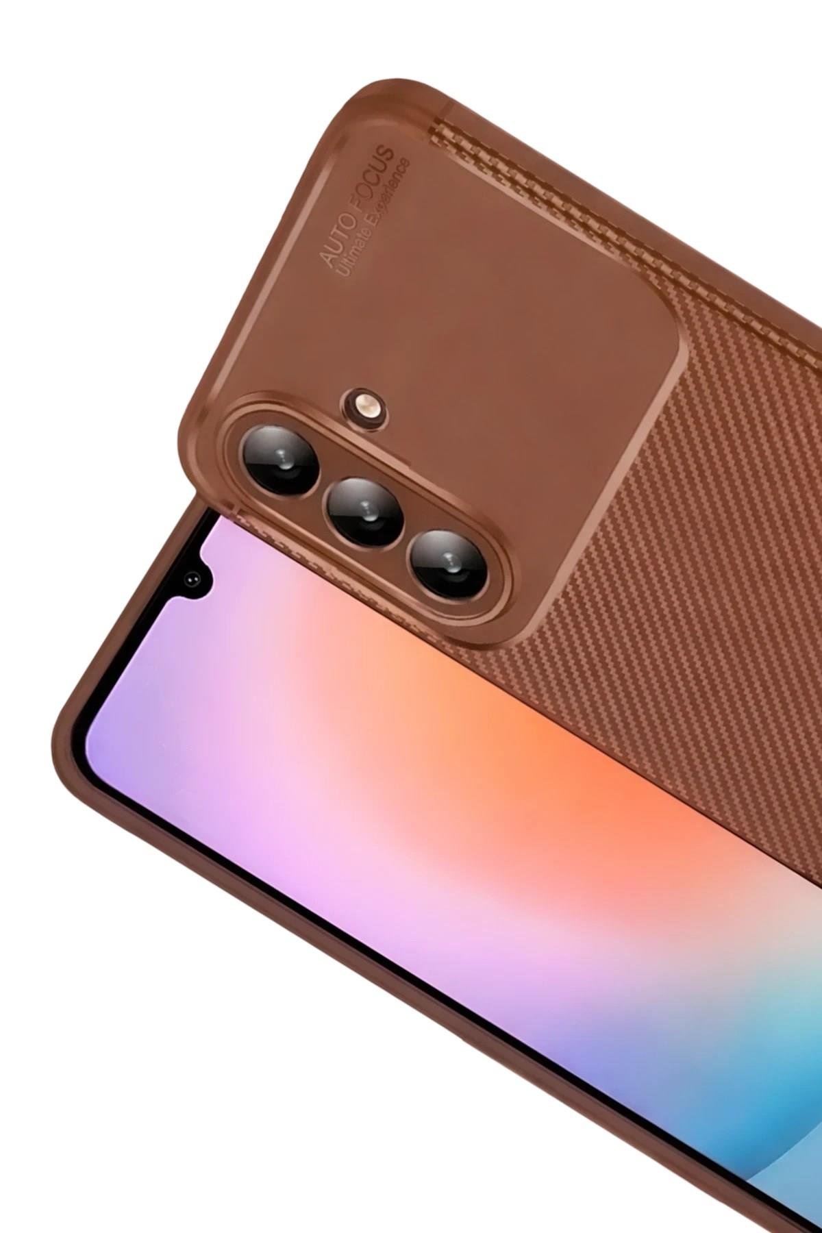 Mey İthalat®  Samsung Galaxy S26 Plus Auto Focus Karbon Kapak - Kahverengi
