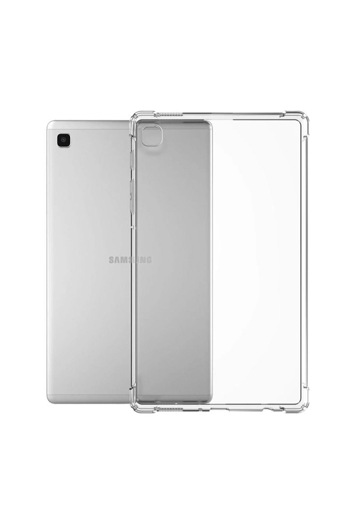 Mey İthalat®  Samsung Galaxy T220 Tab A7 Lite 8.7 Kılıf Anti Shock Tablet Silikon - Şeffaf