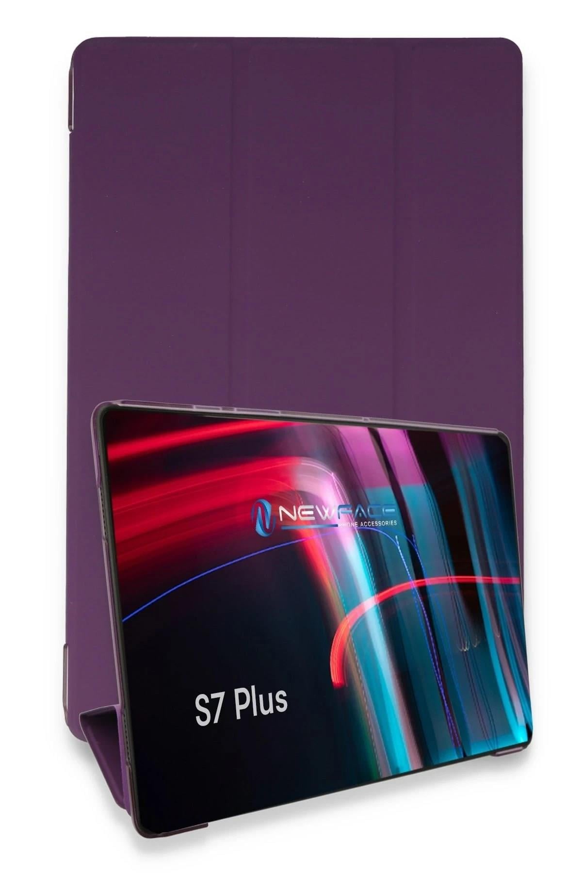 Mey İthalat®  Samsung Galaxy T970 Tab S7 Plus 12.4 Kılıf Tablet Smart Kılıf - Mor