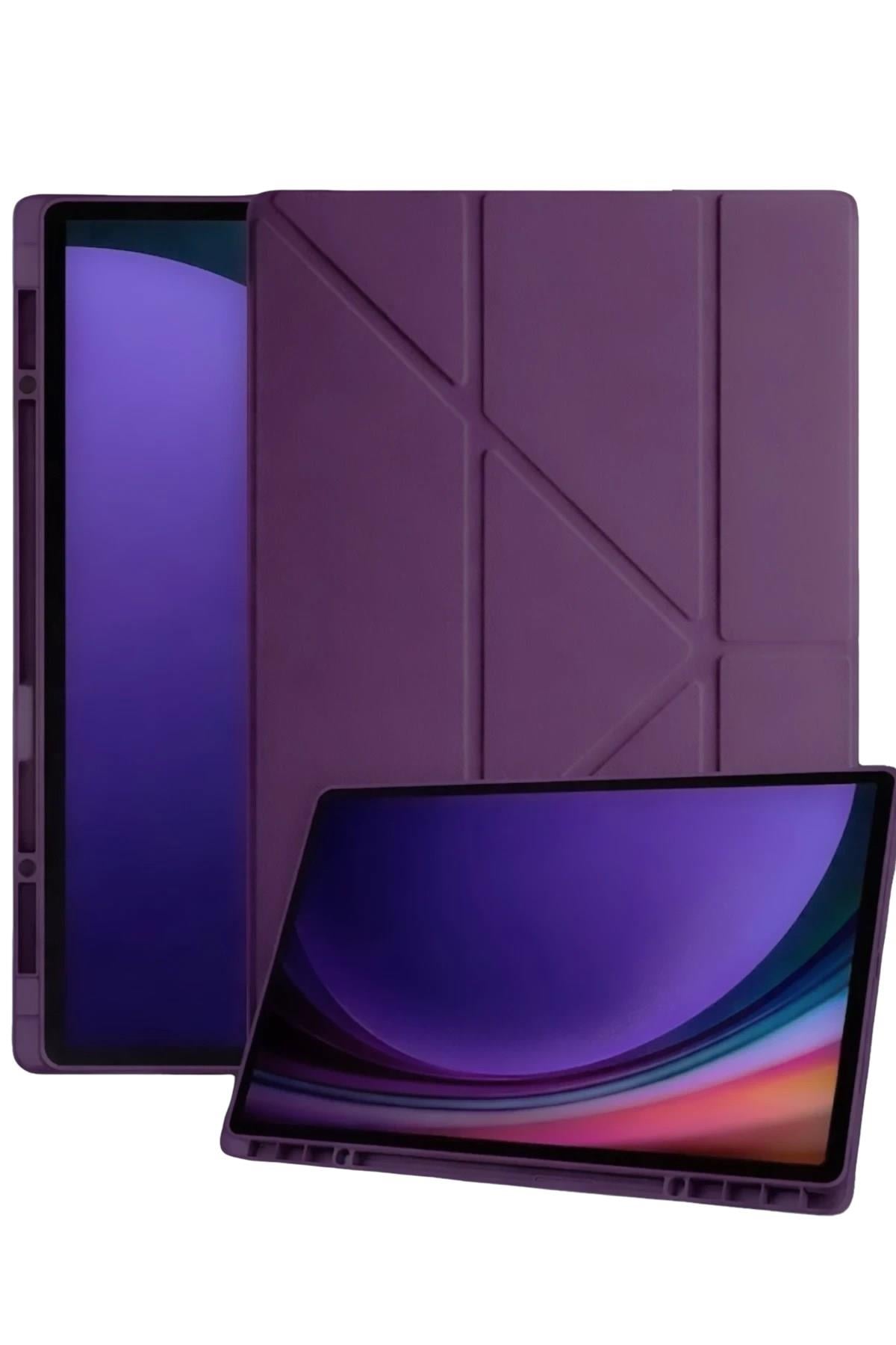 Mey İthalat®  Samsung Galaxy Tab A11 Plus Kalemlikli Mars Tablet Kılıfı - Mürdüm