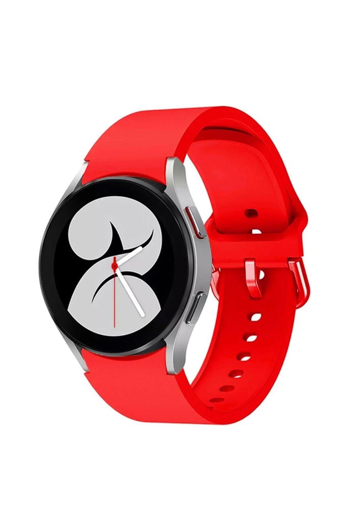 Mey İthalat®  Samsung Galaxy Watch 4 Klasik Kordon - Kırmızı