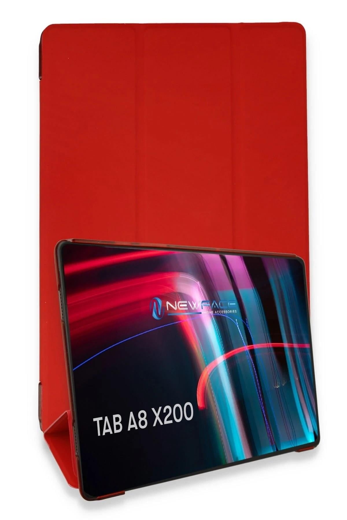 Mey İthalat®  Samsung Galaxy X200 Tab A8 10.5 Kılıf Tablet Smart Kılıf - Kırmızı