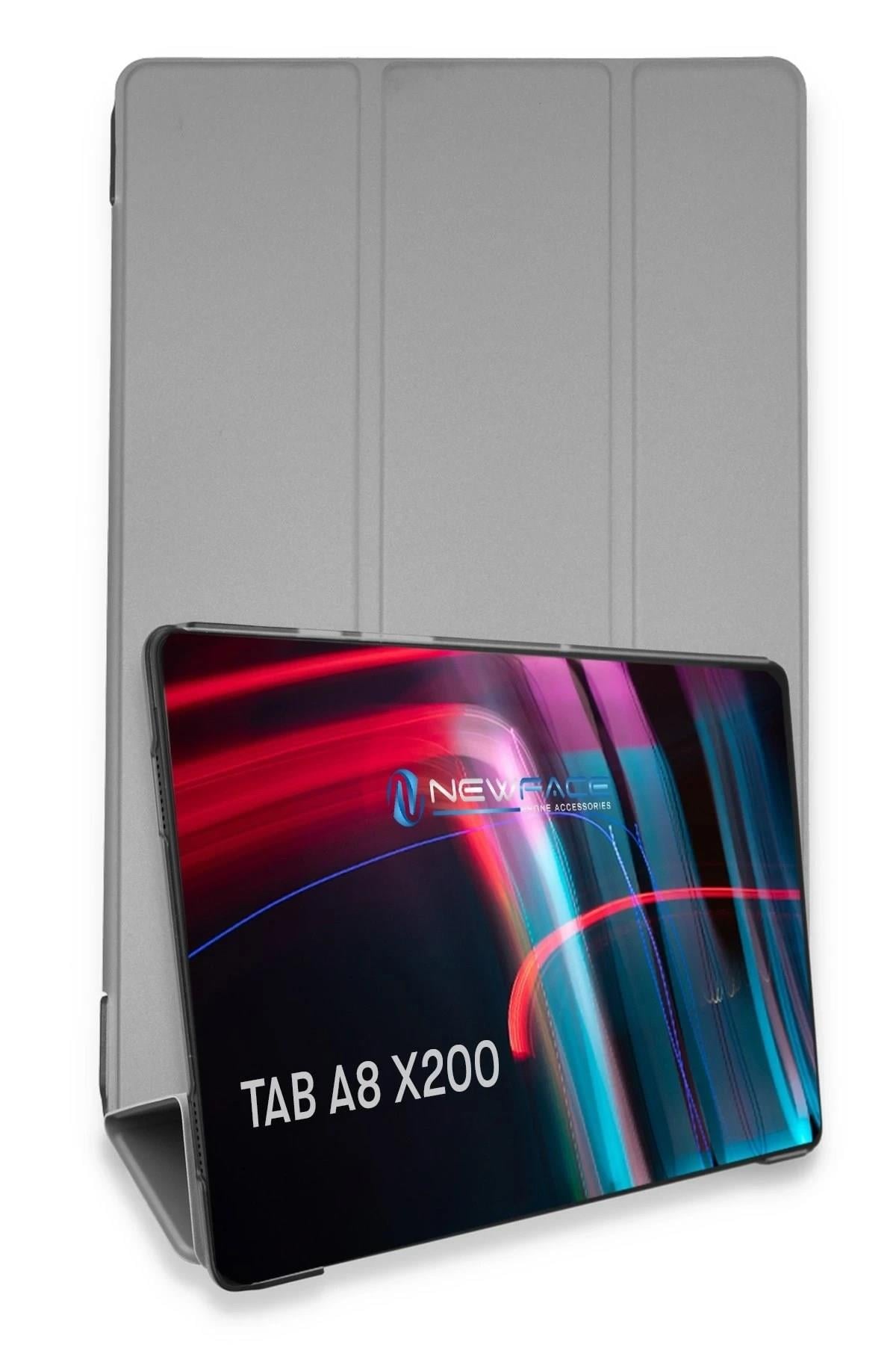 Mey İthalat®  Samsung Galaxy X200 Tab A8 10.5 Kılıf Tablet Smart Kılıf - Gri