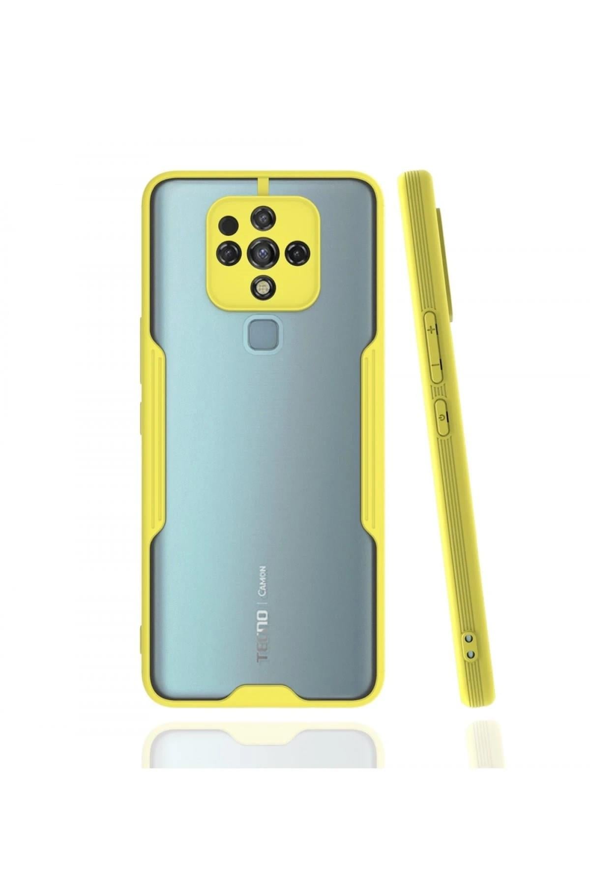 Mey İthalat®  Tecno Camon 16 Kılıf Platin Silikon - Sarı