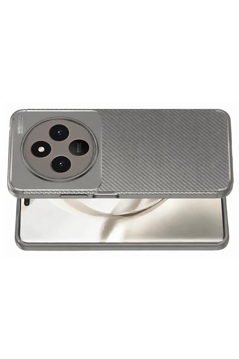 Mey İthalat®  Tecno Spark 30 Kılıf Auto Focus Karbon Kapak - Gri