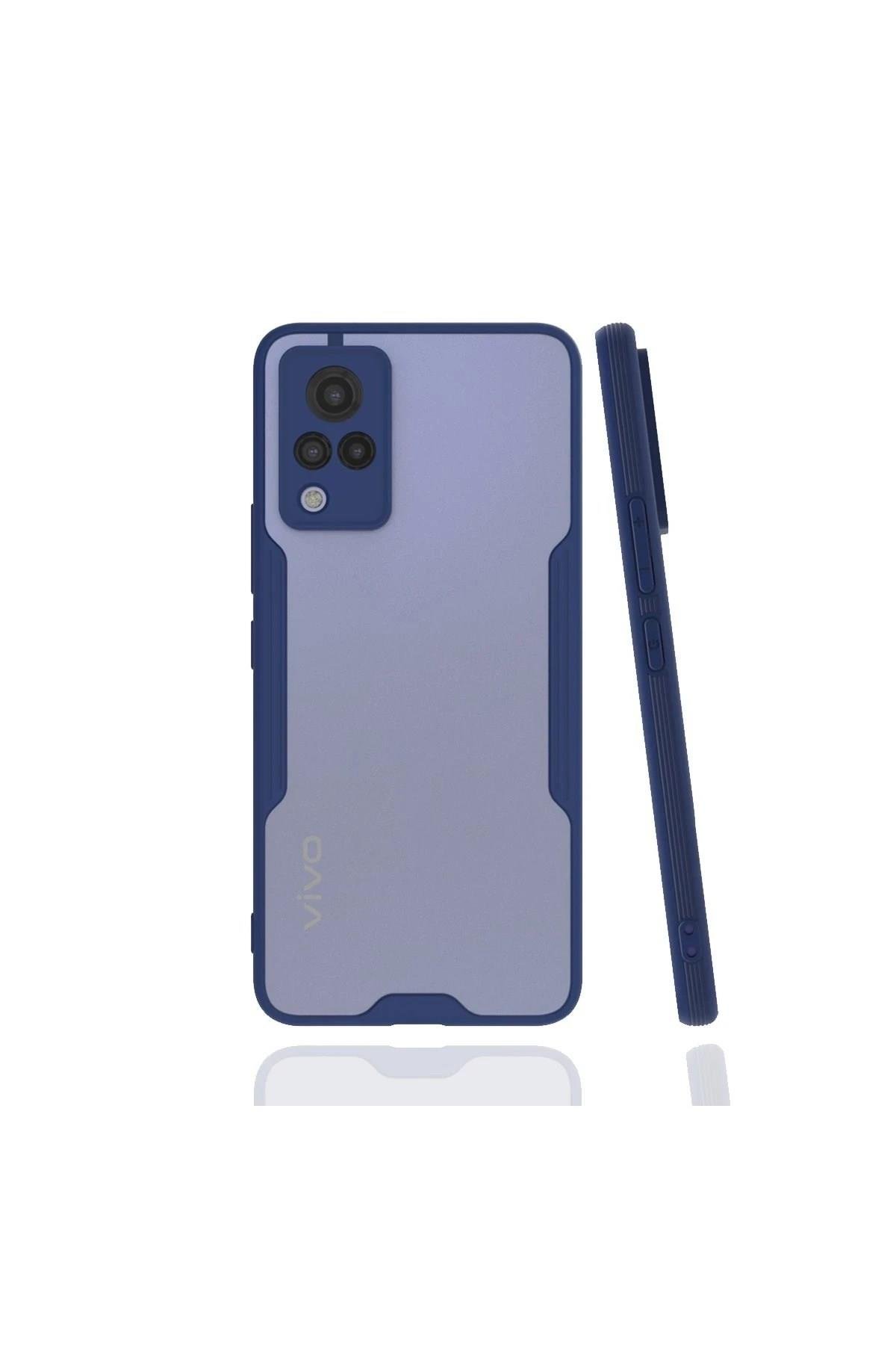Mey İthalat®  Vivo V21 Kılıf Platin Silikon - Lacivert