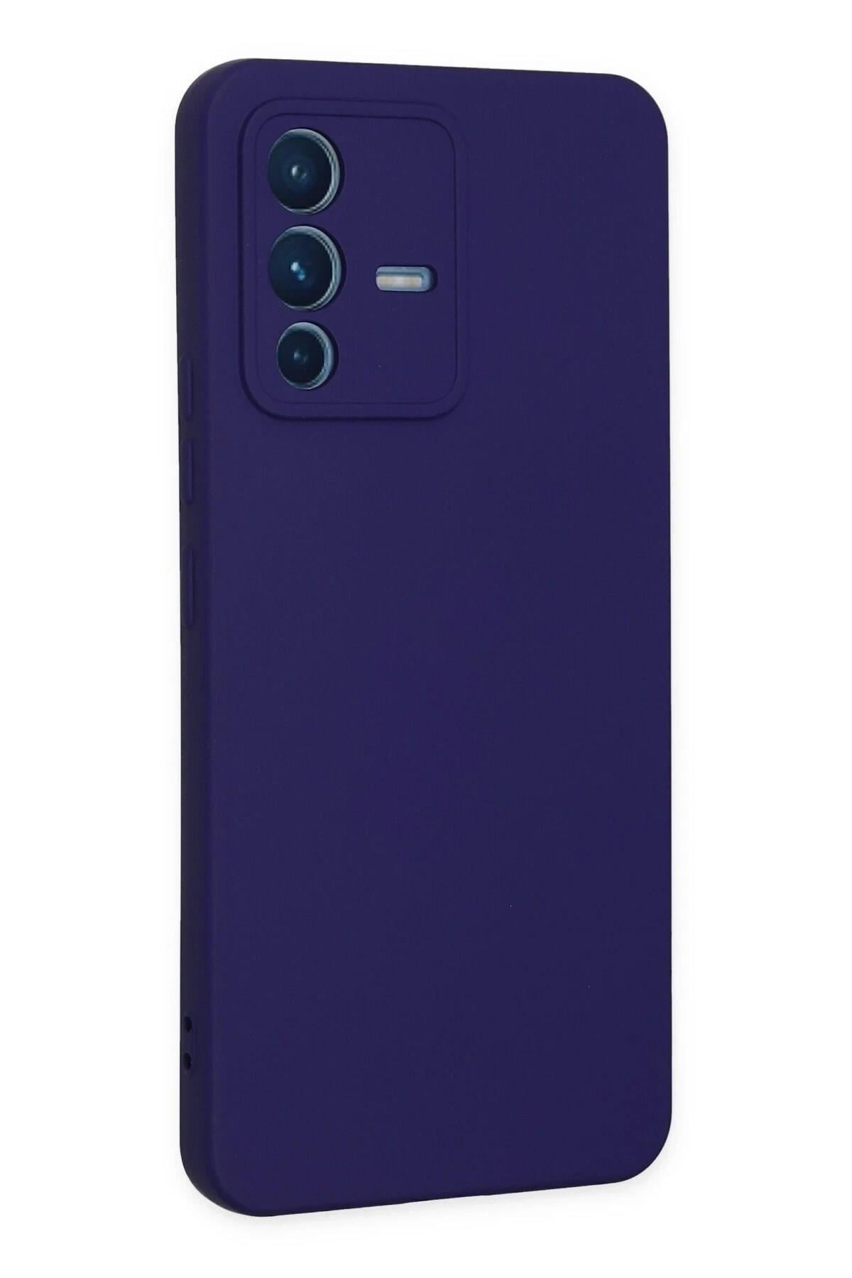 Mey İthalat®  Vivo V23 5G Kılıf Nano içi Kadife Silikon - Mor
