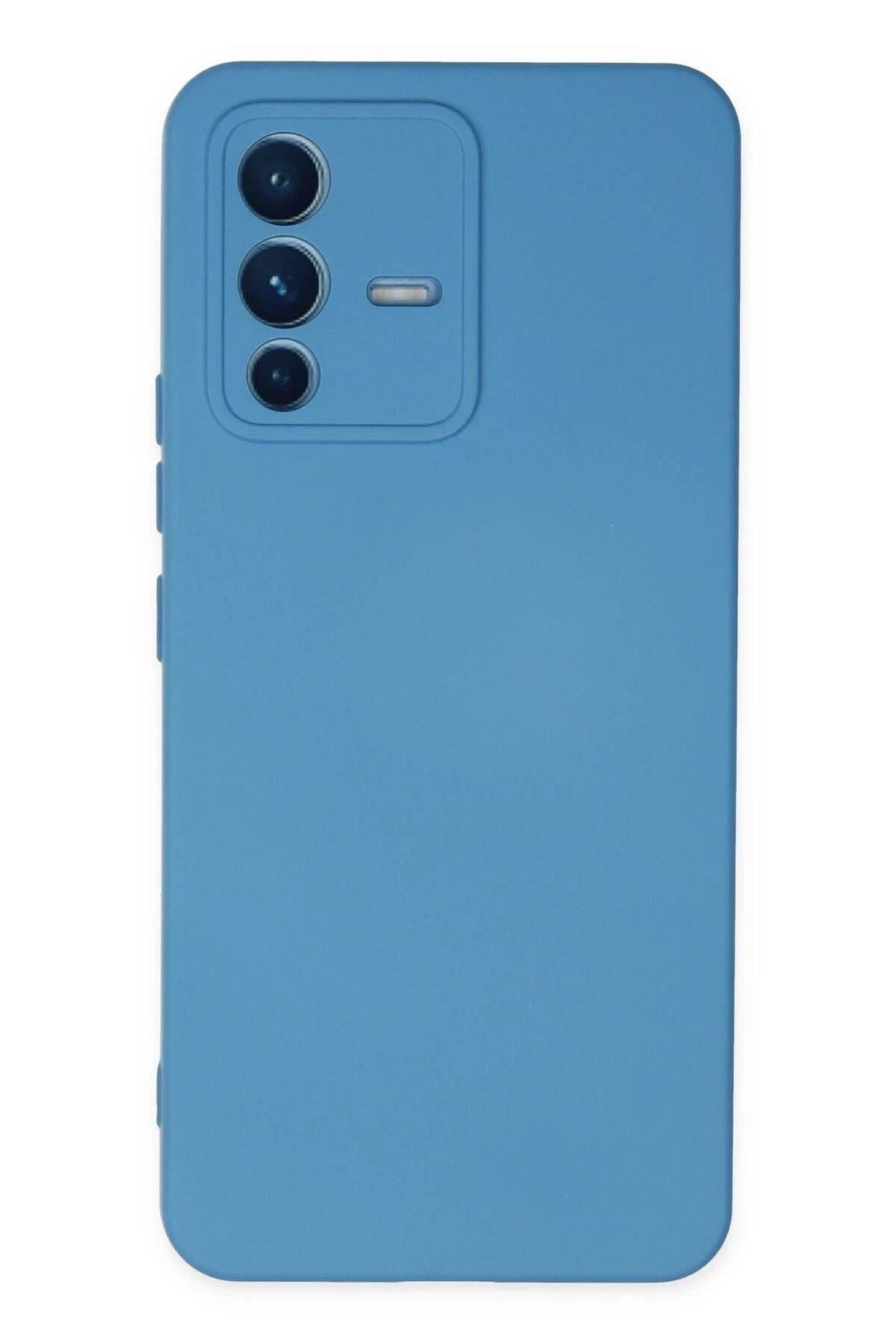 Mey İthalat®  Vivo V23 5G Kılıf Nano içi Kadife Silikon - Mavi