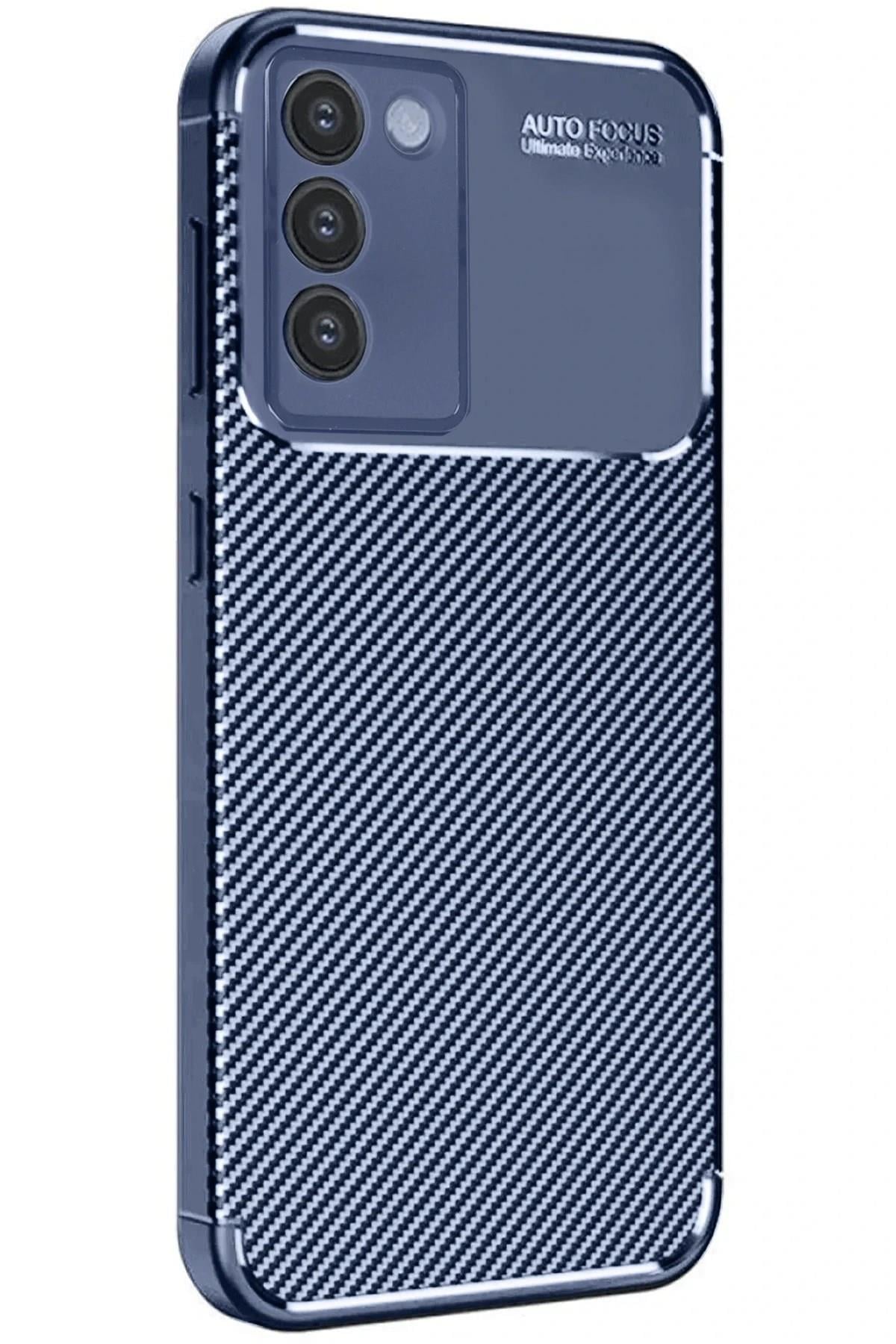 Mey İthalat®  Vivo V30 Lite 4G Kılıf Auto Focus Karbon Kapak - Lacivert