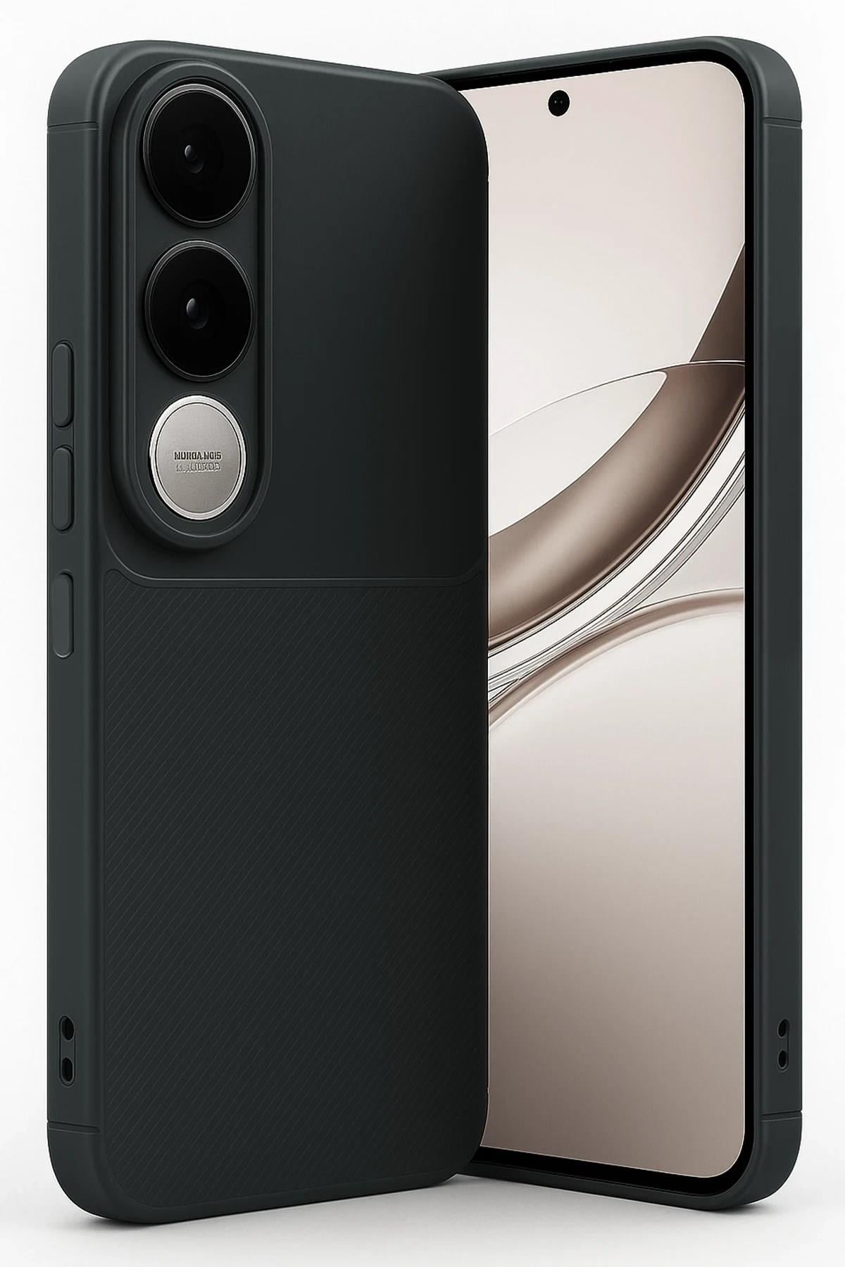 Mey İthalat®  Vivo V50 Lite 4G Auto Focus Karbon Kapak - Siyah
