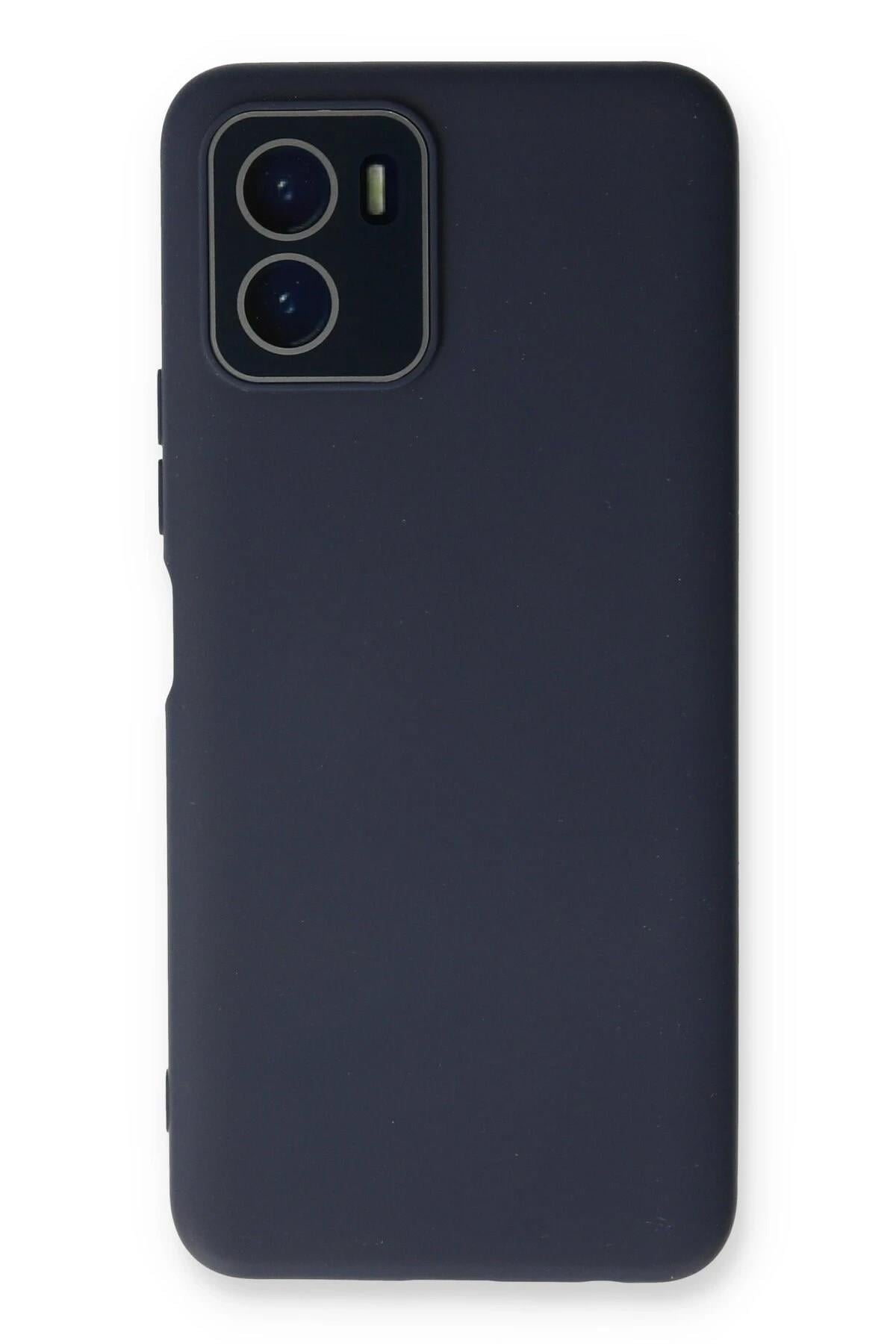 Mey İthalat®  Vivo Y15S Kılıf Lansman Glass Kapak - Lacivert