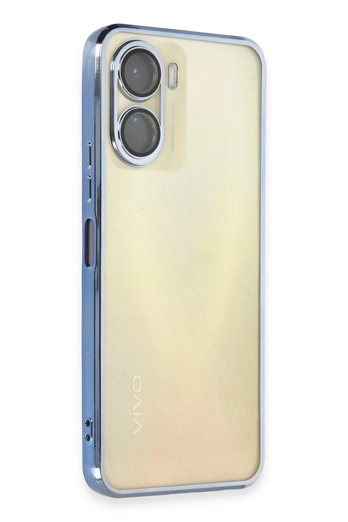 Mey İthalat®  Vivo Y16 Kılıf  Lensli Silikon - Açık Mavi
