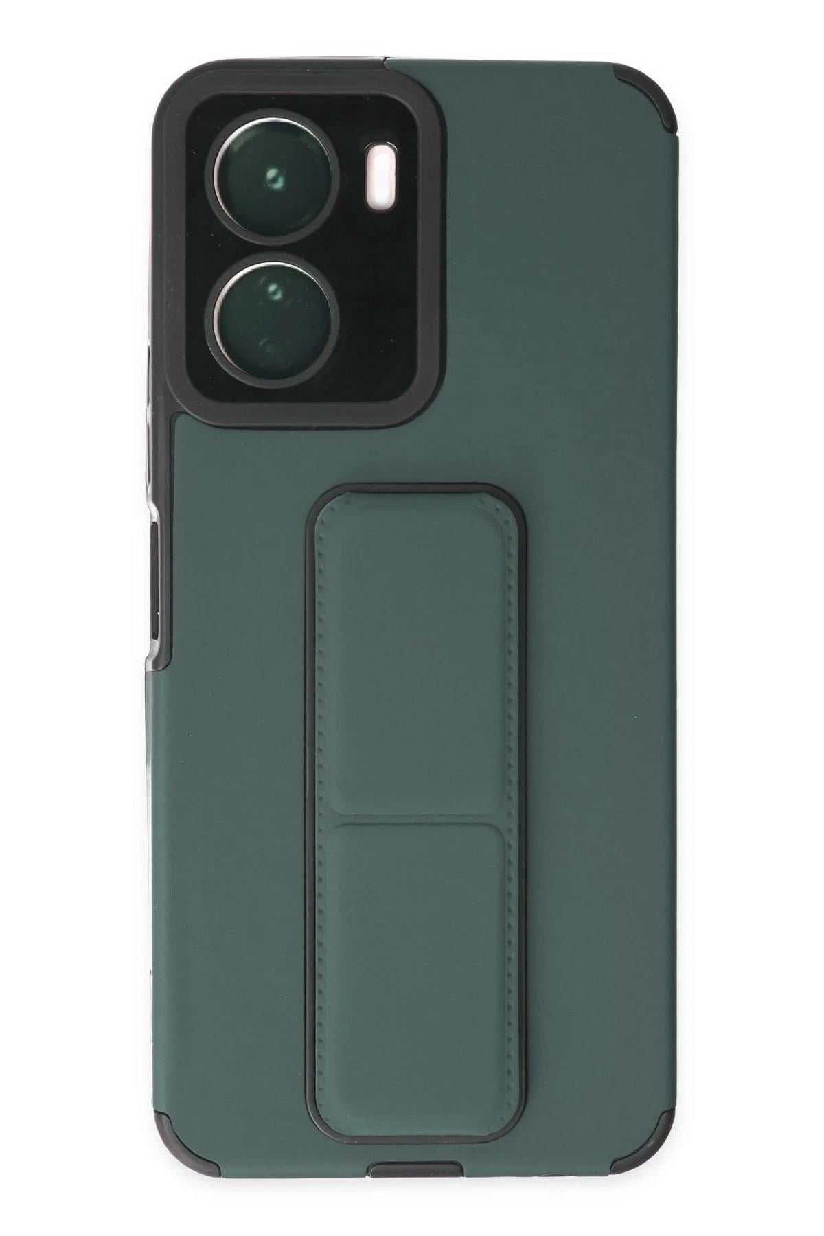 Mey İthalat®  Vivo Y16 Kılıf Mega Standlı Silikon - Yeşil