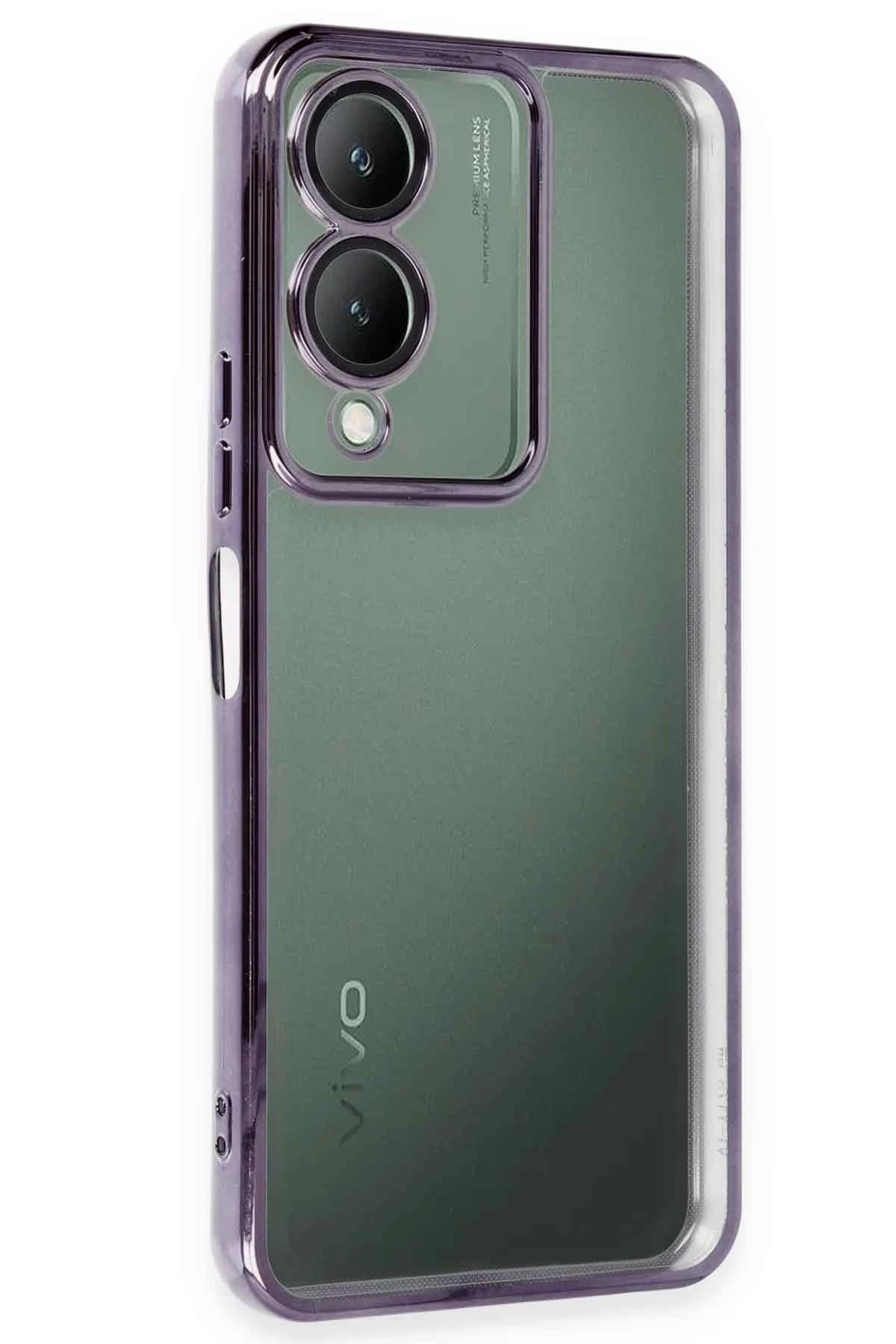 Mey İthalat®  Vivo Y17S Kılıf  Lensli Silikon - Mor