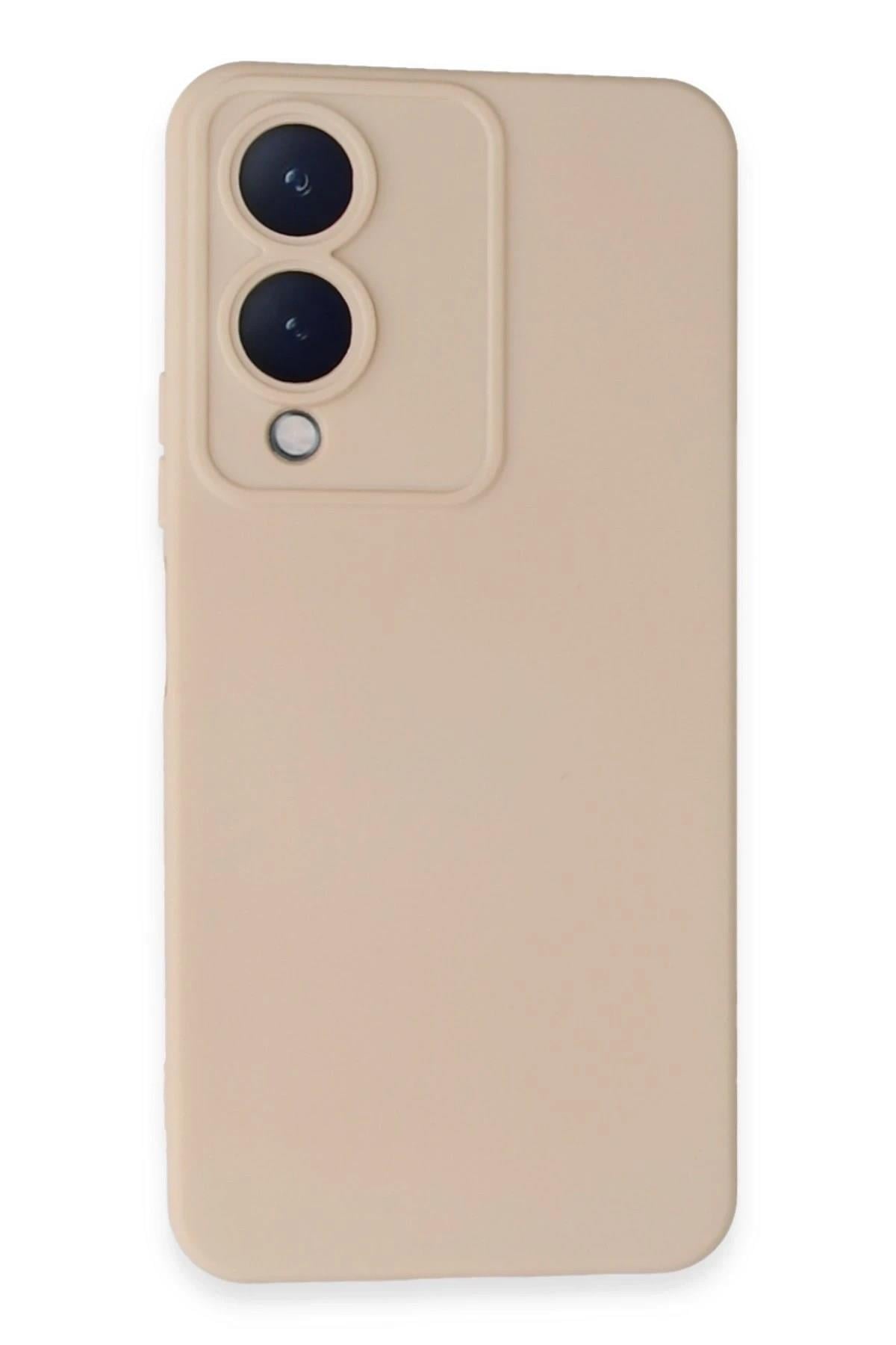 Mey İthalat®  Vivo Y17S Kılıf Nano içi Kadife Silikon - Pudra