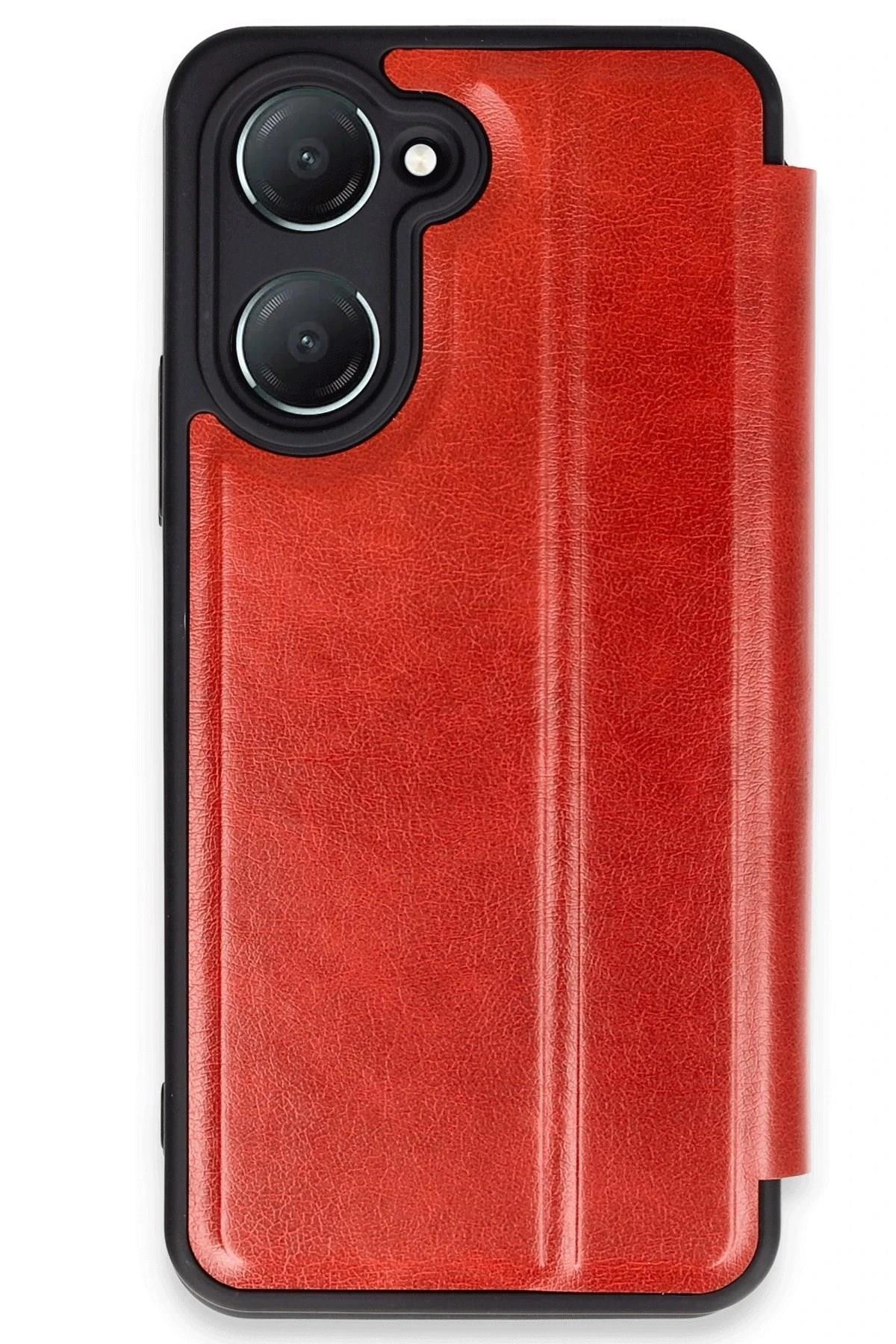 Mey İthalat®  Vivo Y18 Kılıf Flip Cover - Kırmızı