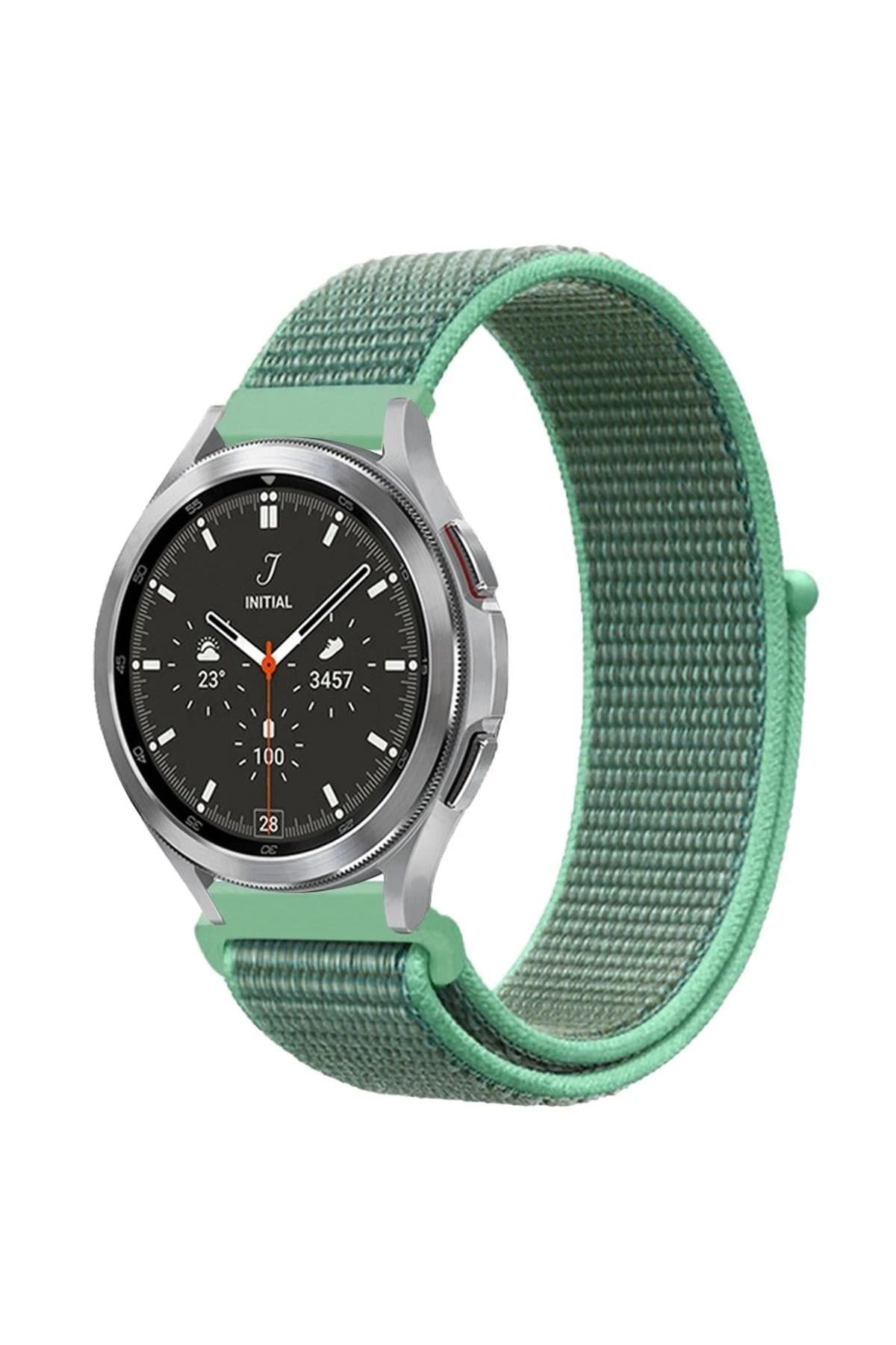 Mey İthalat®  Watch 22mm Hasırlı Cırtcırtlı Kordon - Turkuaz1