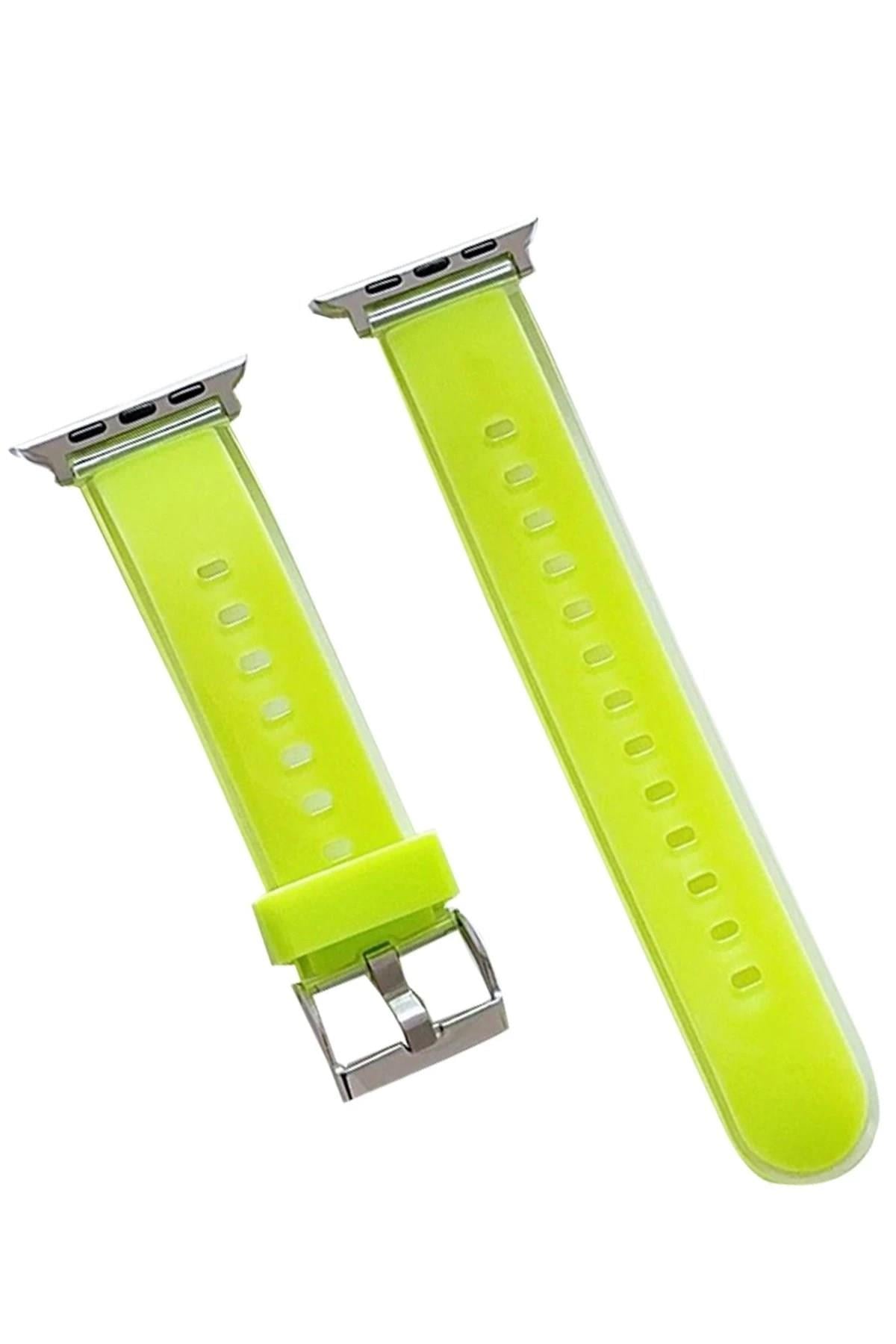 Mey İthalat®  Watch 45mm Jelly Silikon Kordon - Yeşil