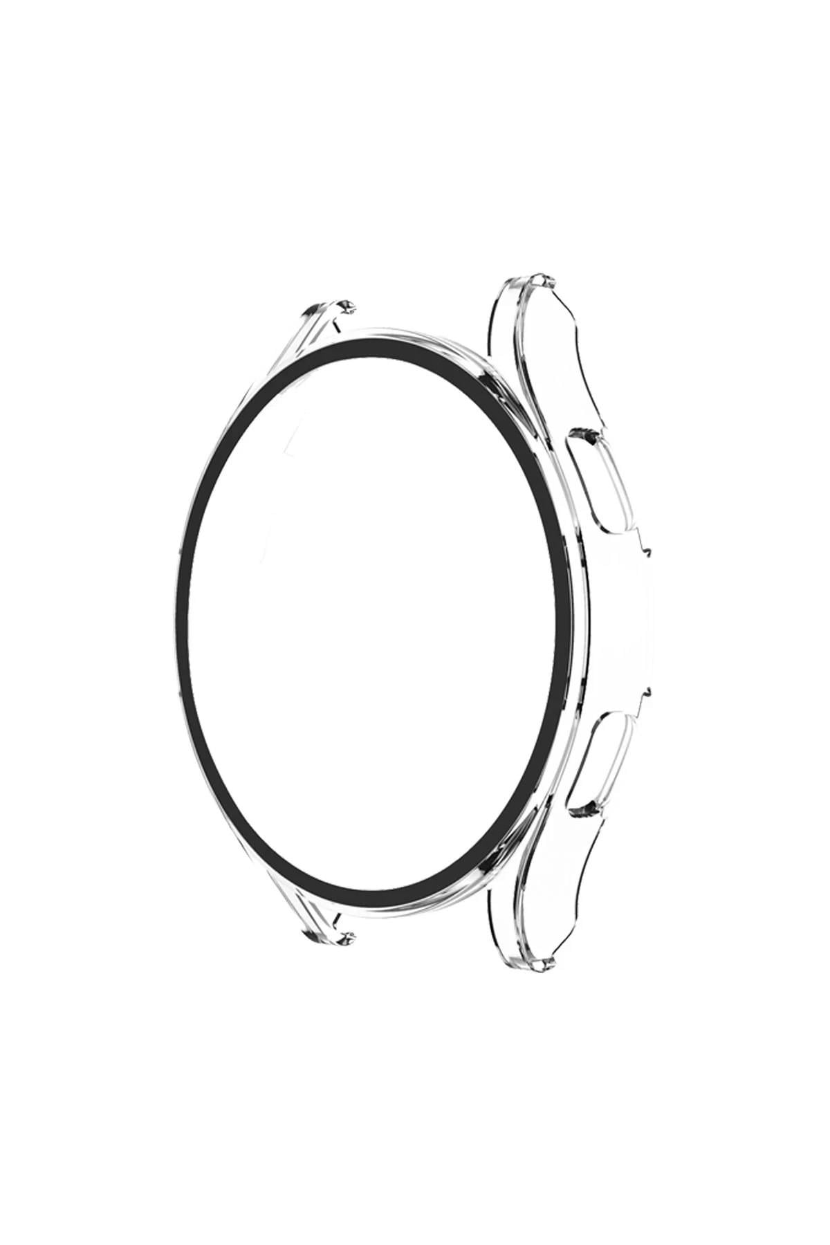 Mey İthalat®  Watch 5 Pro 45mm Wall Camlı Kasa Ekran Koruyucu - Şeffaf