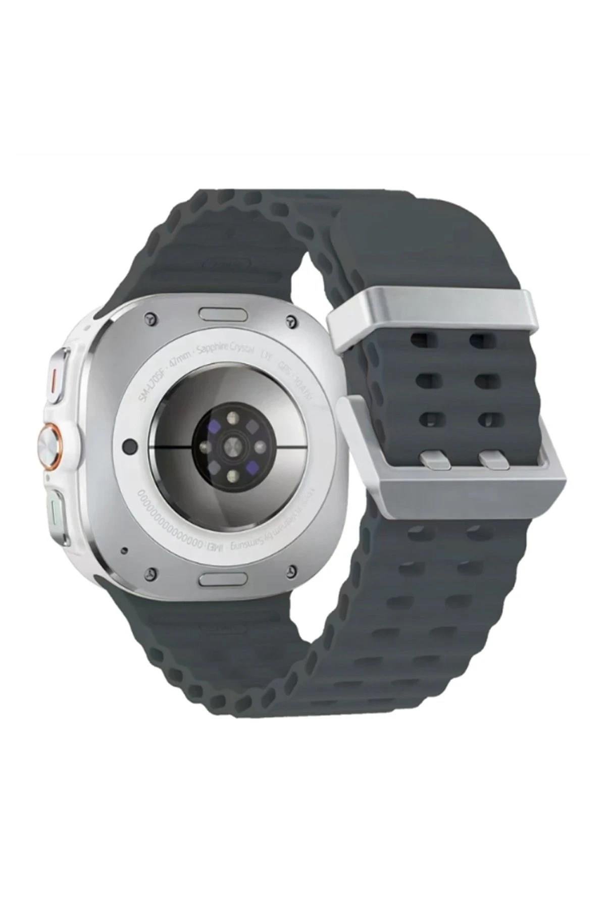 Mey İthalat®  Watch 7 Ultra KR417 Rug Silikon Kordon - Koyu Gri