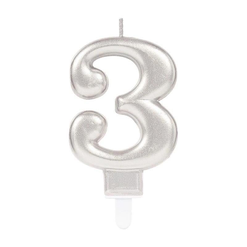 Mey İthalat® 3 Rakam Mum Gümüş Renk