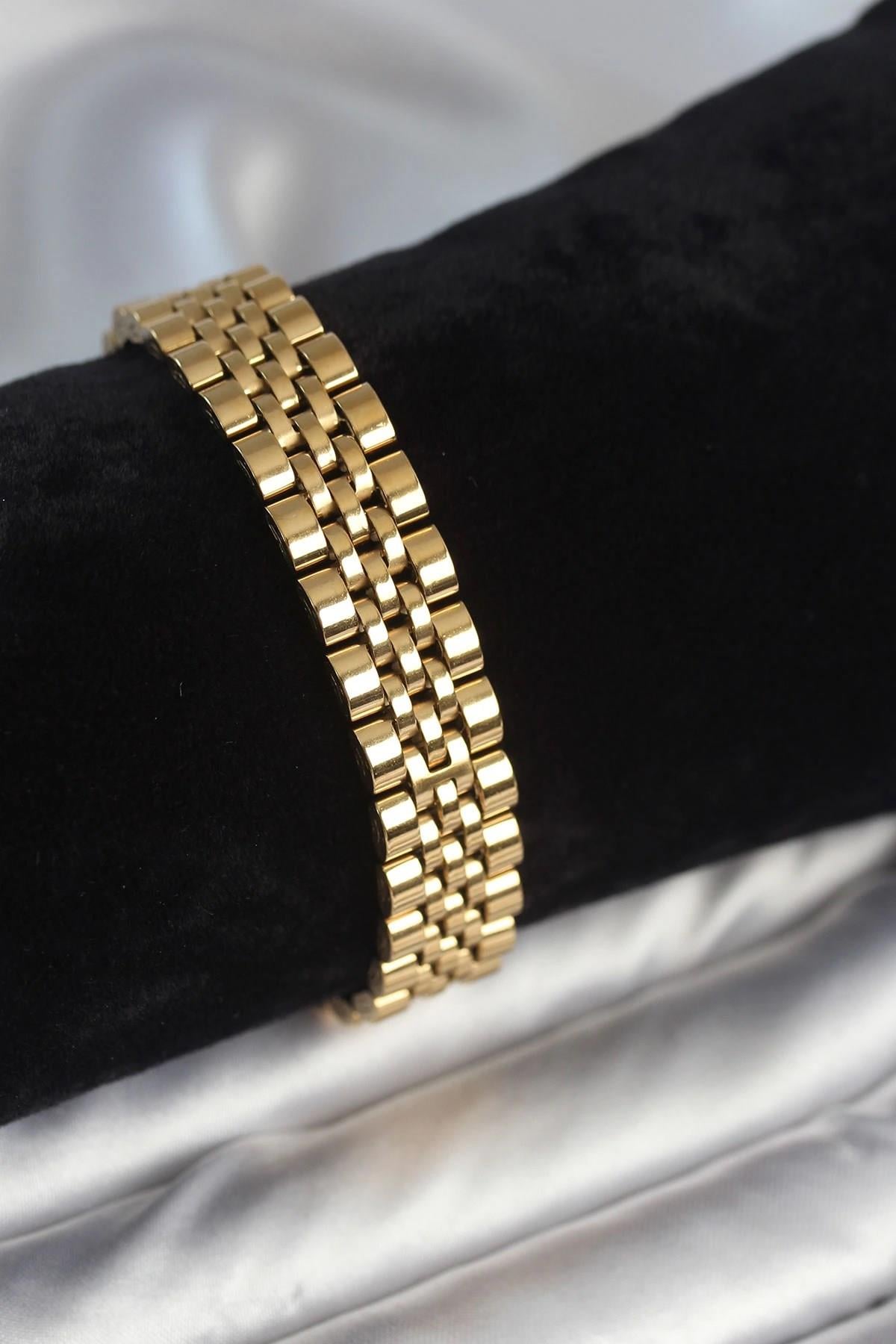 Mey İthalat® 316L Çelik 12 mm Kalınlıkta Gold Renkli Erkek Bileklik