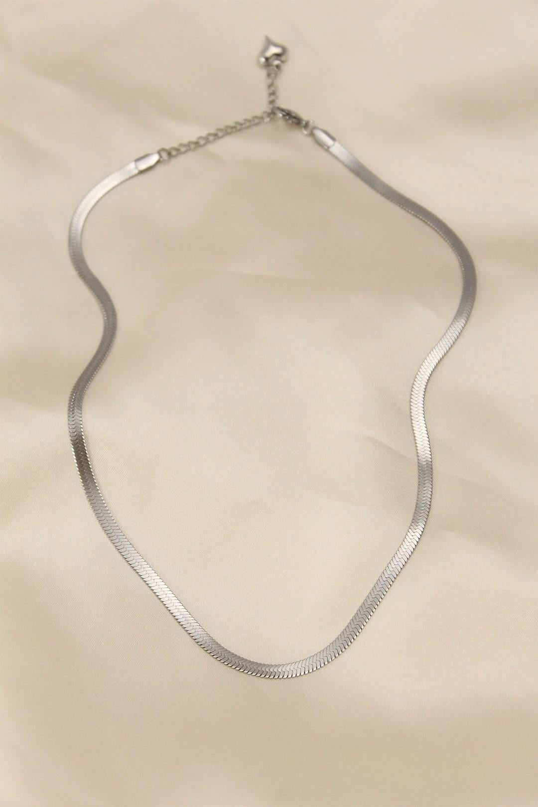 Mey İthalat® 316L Çelik Silver Renk 45 cm İtalyan Zincir Model Kadın Kolye