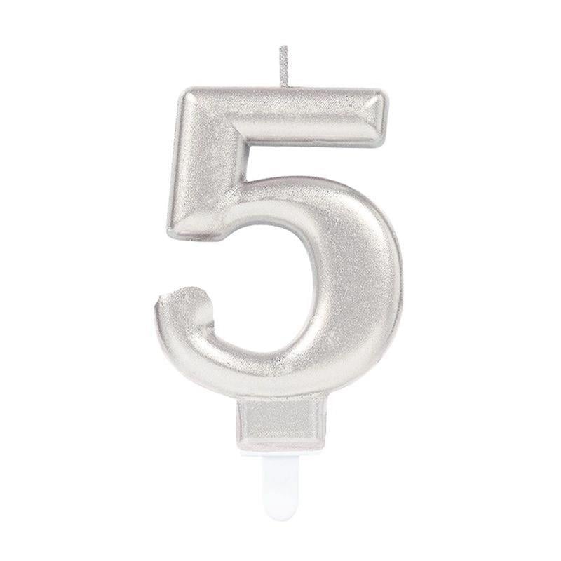 Mey İthalat® 5 Rakam Mum Gümüş Renk