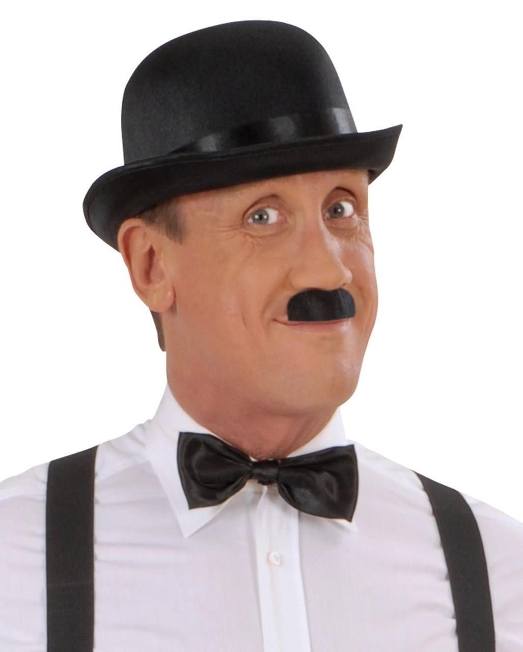 Mey İthalat® Charlie Chaplin Stil Yetişkin Şapkası – Siyah Melon Parti Şapkası