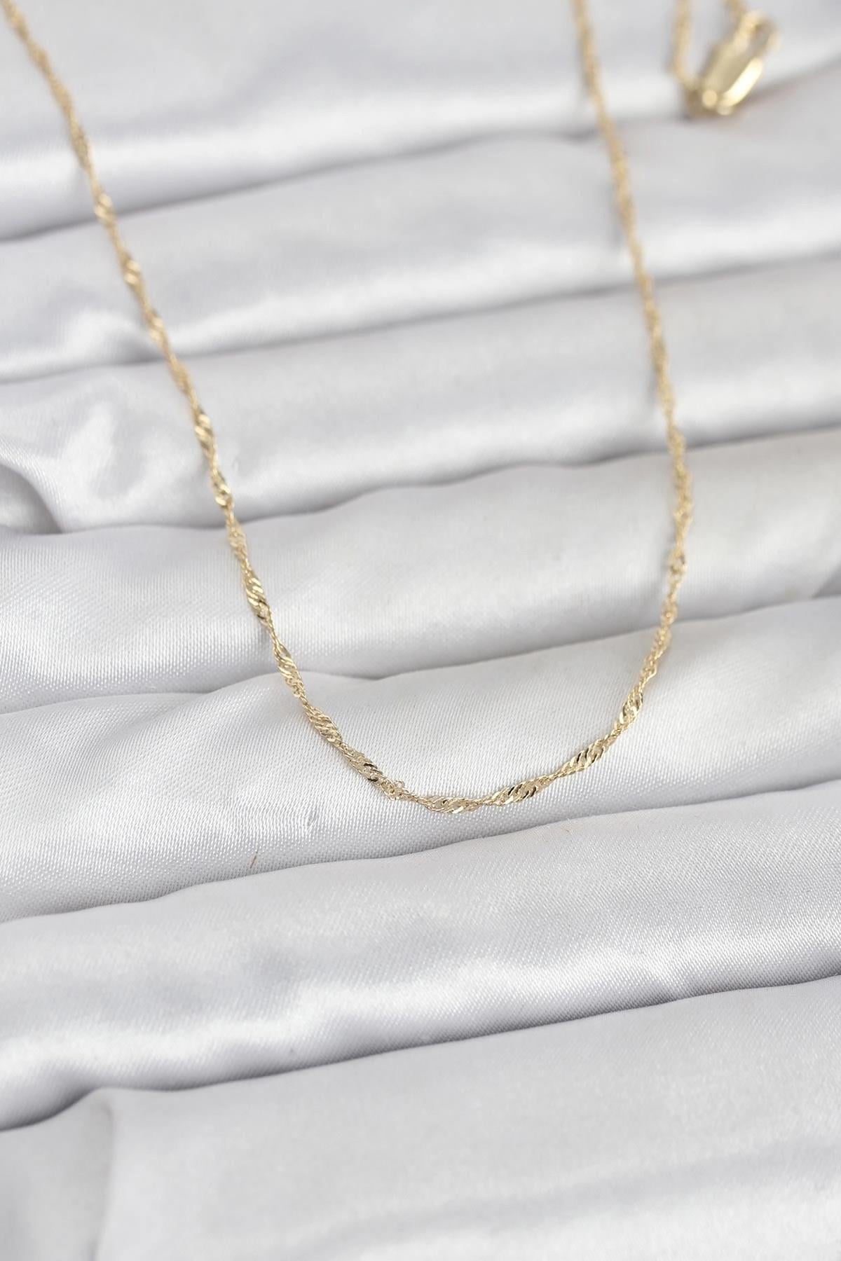 Mey İthalat® CM 14K Gold Renk Burgu Model 60 cm Kadın Kolye