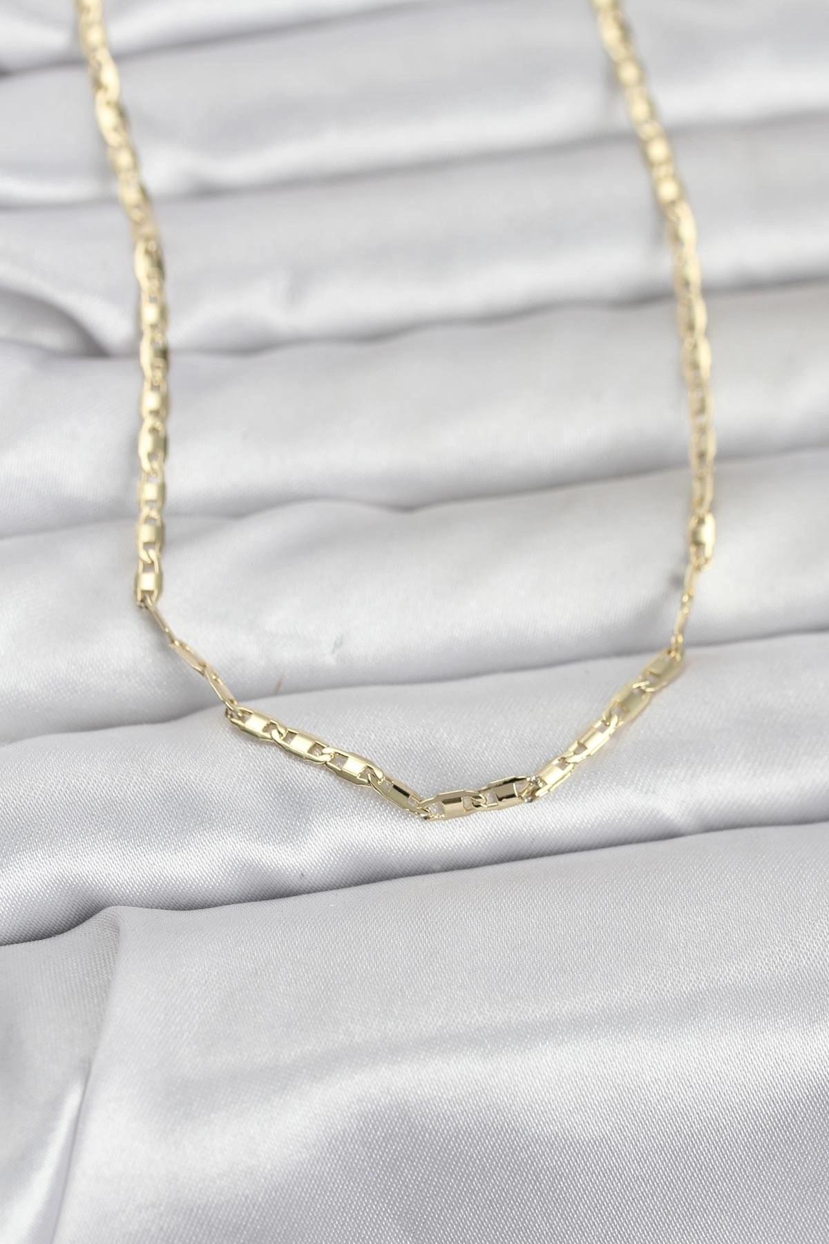 Mey İthalat® CM 14K Gold Renk Gemici Zincir Model 60 cm Kadın Kolye