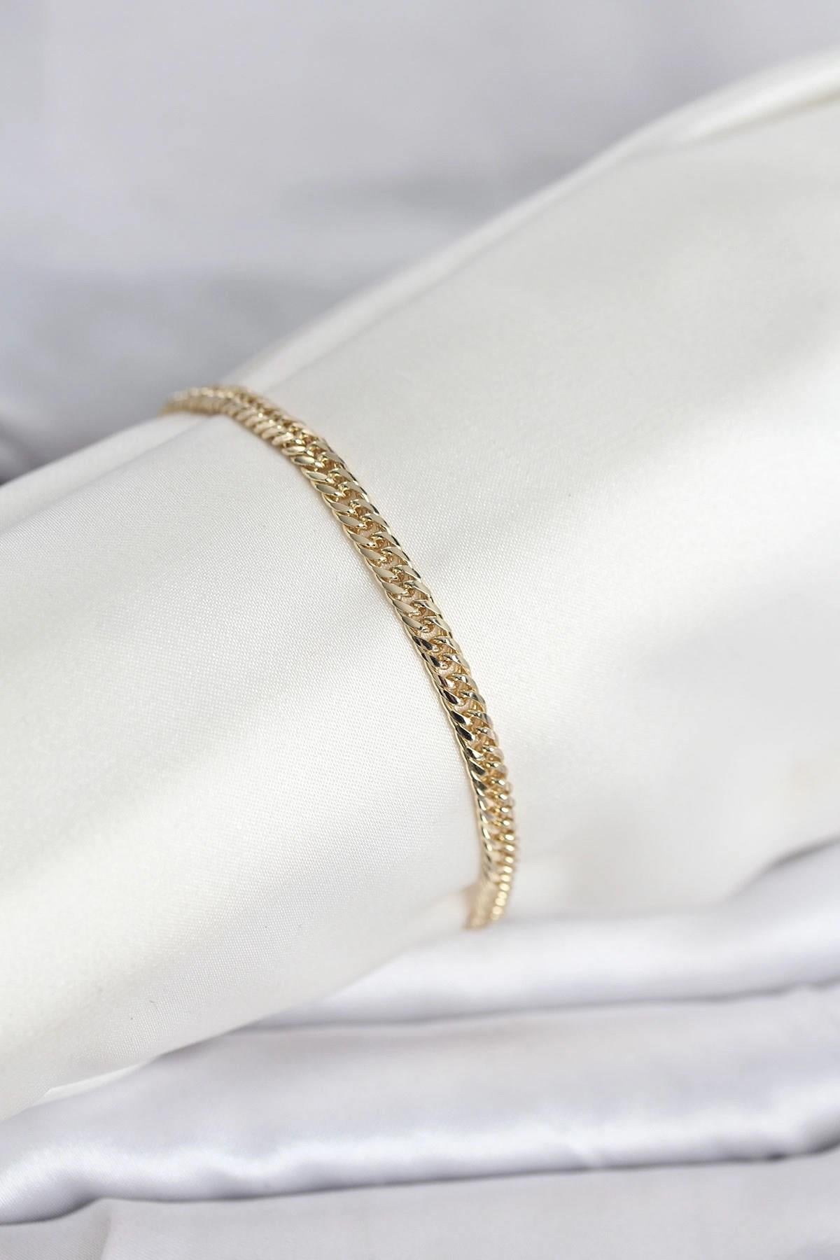 Mey İthalat® CM 14K Gold Renk Zincir Model Kadın Bileklik