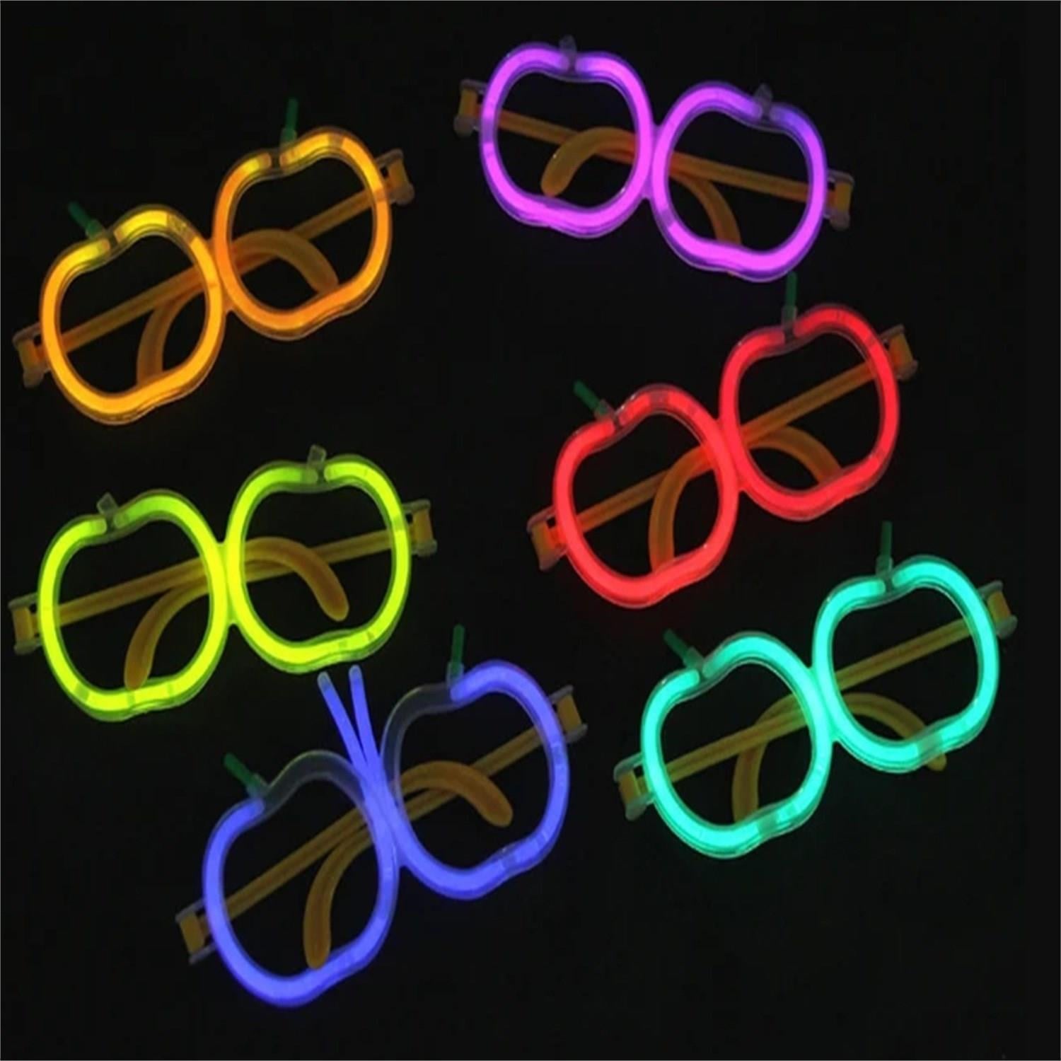 Mey İthalat® Glow  Elma Gözlük - Glow Partisi Gözlüğü - Glow  Gözlük 12 Adet