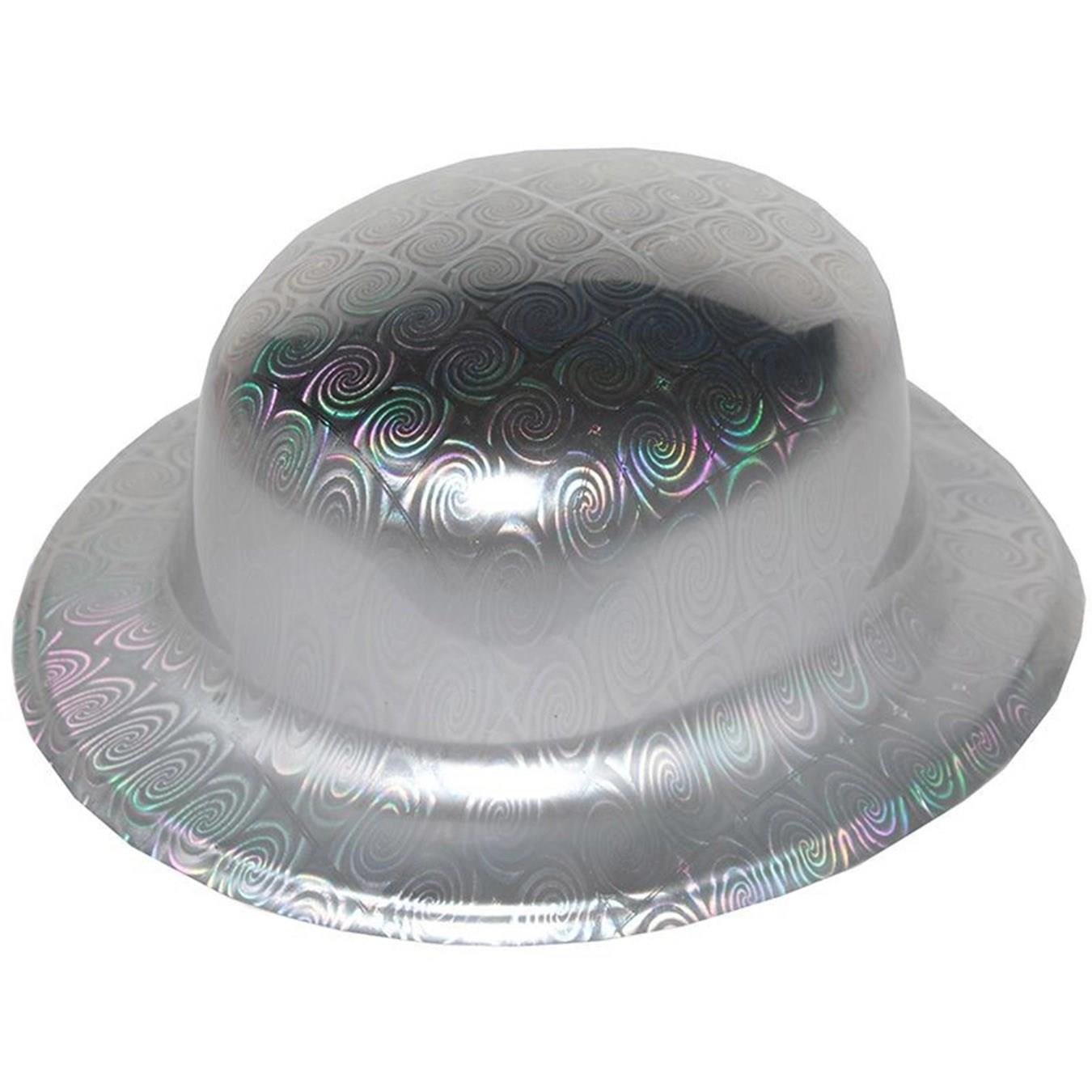 Mey İthalat® Gümüş Renk Hologramlı Plastik Yuvarlak Melon 27x24 cm